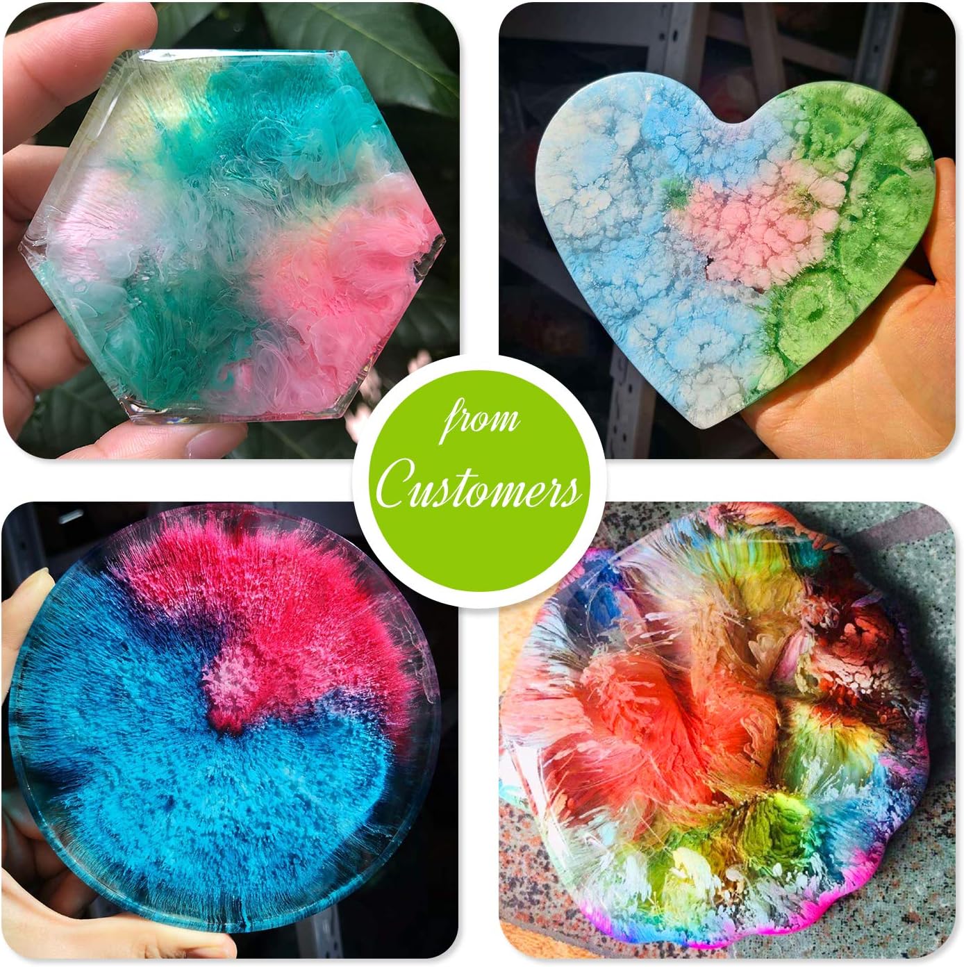 Alcohol Ink Set - 24 x 0.35oz Alcohol Based Ink for Epoxy Resin Painting, Resin Petri Dish Making - Concentrated Alcohol Paint Color Dye with 6 White Color Inks for Resin Art, Coaster, Yupo, Tumbler