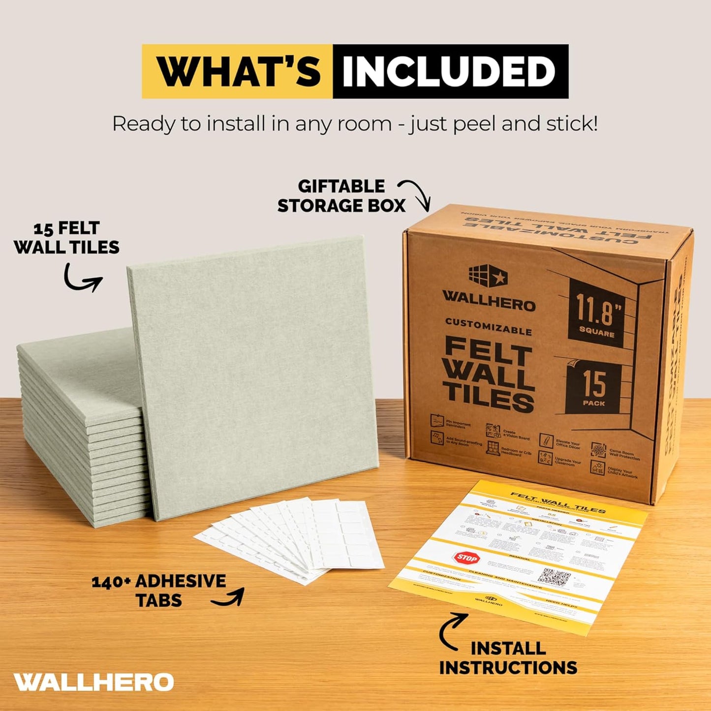 Corkboards for Wall, 59"x36" | 15 Pack | Cork Board Squares, Pin Up Board, Office Board for Wall, Big Bulletin Board, Cork Roll with Adhesive Backing (Sage Green)