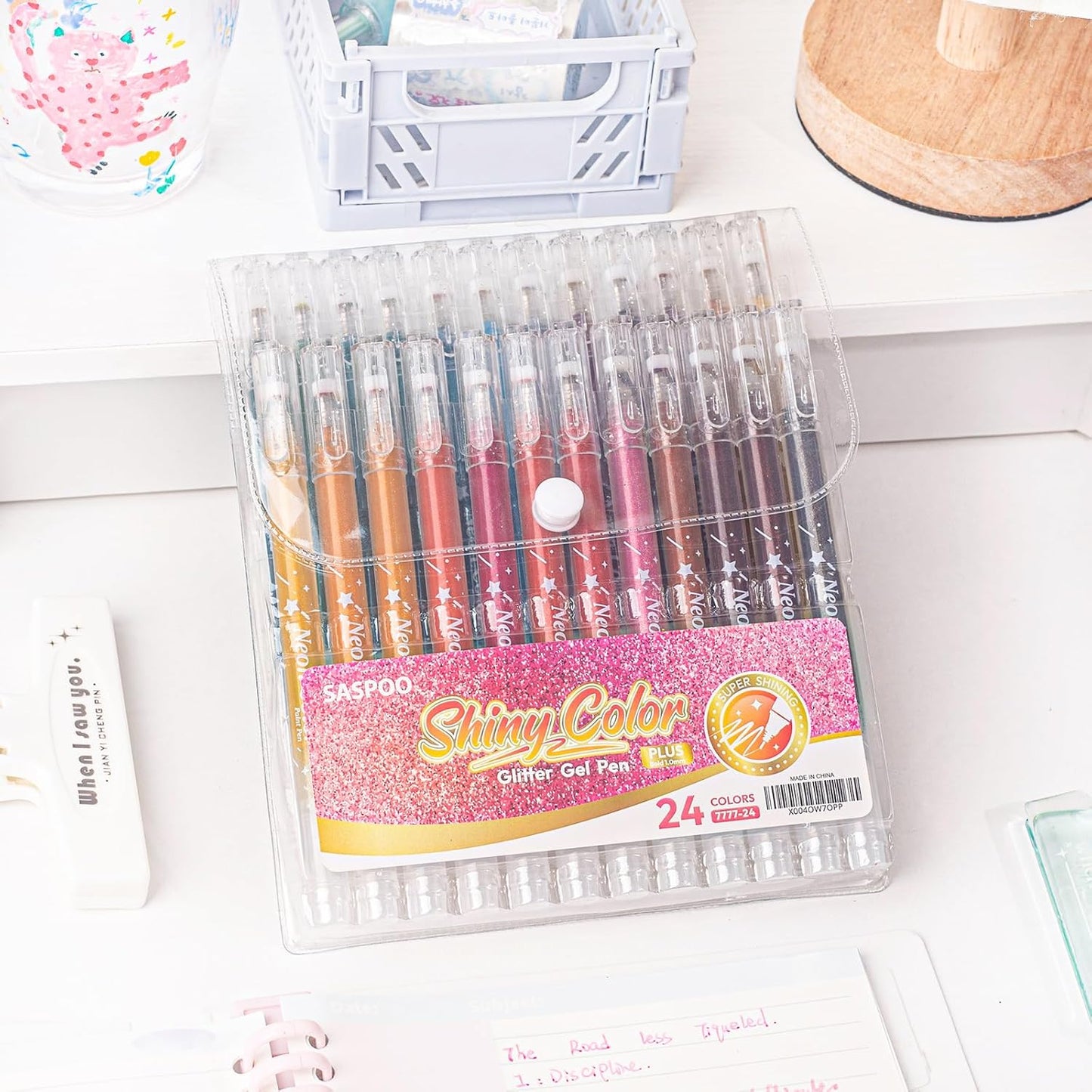 glitter gel pen 36 Colors,Metallic Vibrant Sparkle gel pens for coloring,glitter pens for adults,colored gel pens for Adult Coloring Books and Drawing (24)