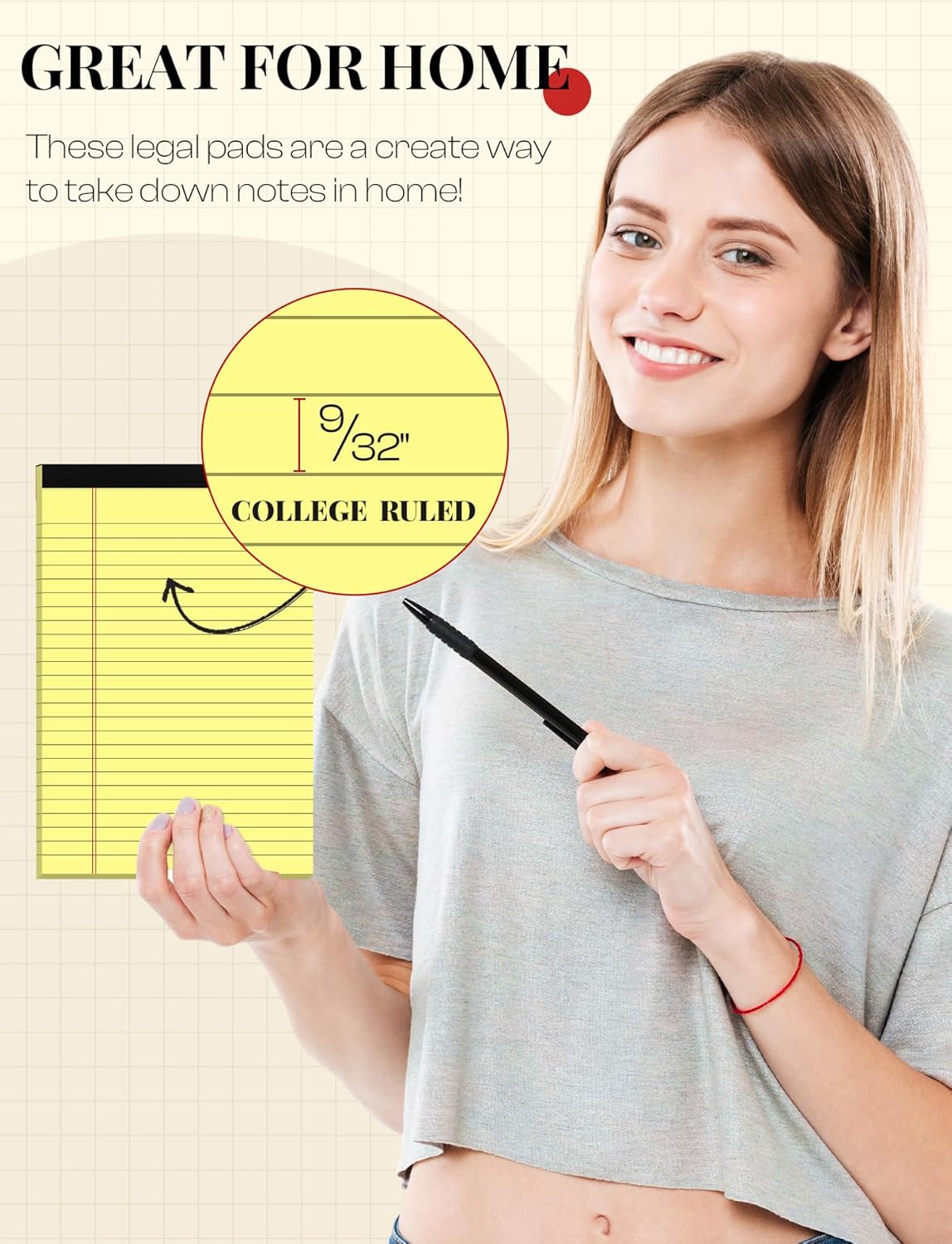 Small Legal Pads 5x8 Yellow 10 Pack Small Note Pads 5x8 College Ruled Yellow Notepads 80 GSM Lined Pads of Paper Notebook for Work Yellow Small Tablets Paper 5x8 Narrow Ruled Legal Pad 30 Sheets/Pad