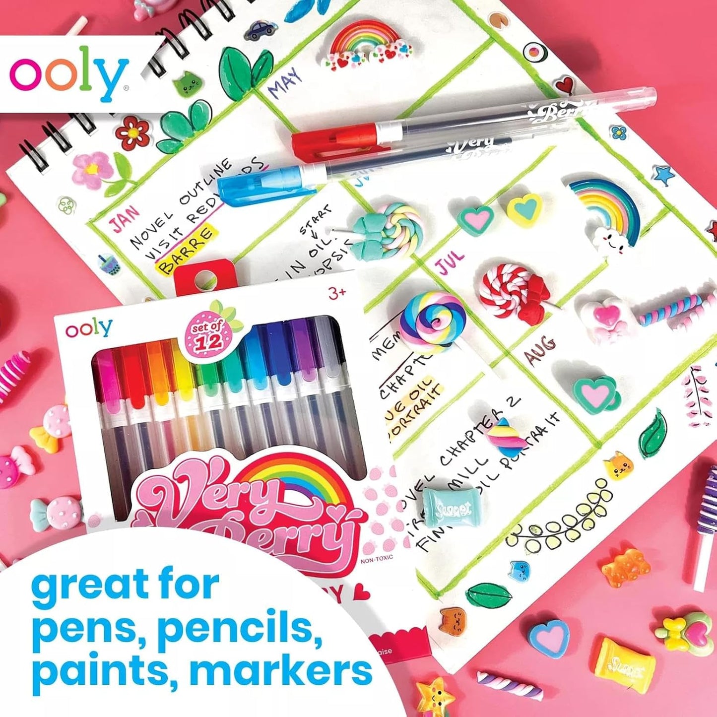 OOLY DIY Cover Large Sketchbook, 8 x 10.5 Inches, White Paper Sketchbook Drawing Book for Kids, Adults, and Artists Great Drawing Pad for Gel Pens, White Pencils, Back to School Supplies