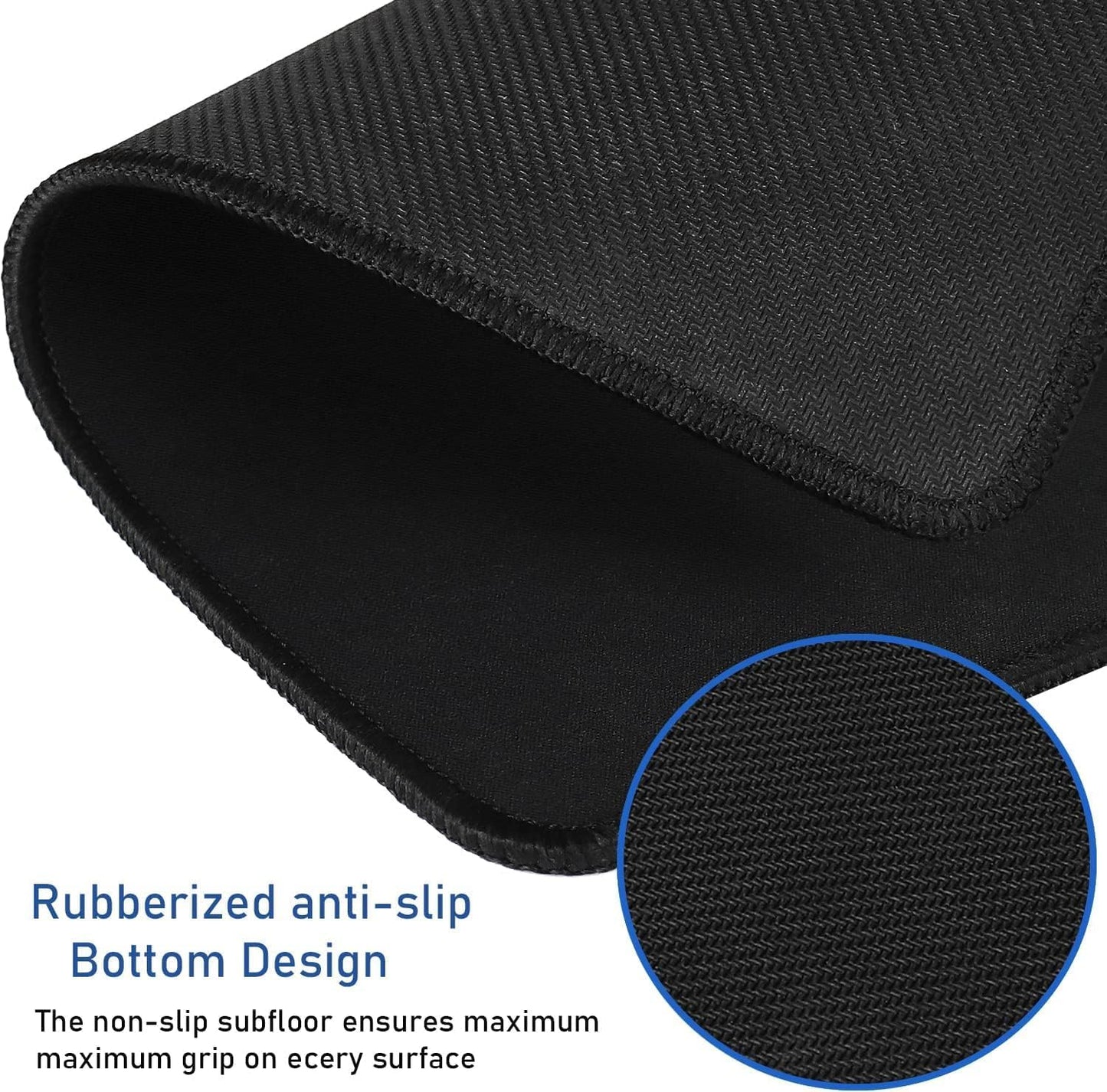 Large Extended Gaming Mouse Pad with Stitched Edges, 47.3 X 23.6 in Desk Pad Durable Non-Slip Natural Rubber Base, Waterproof Computer Keyboard Mat for Esports Pros, Gamer, Desktop, Black