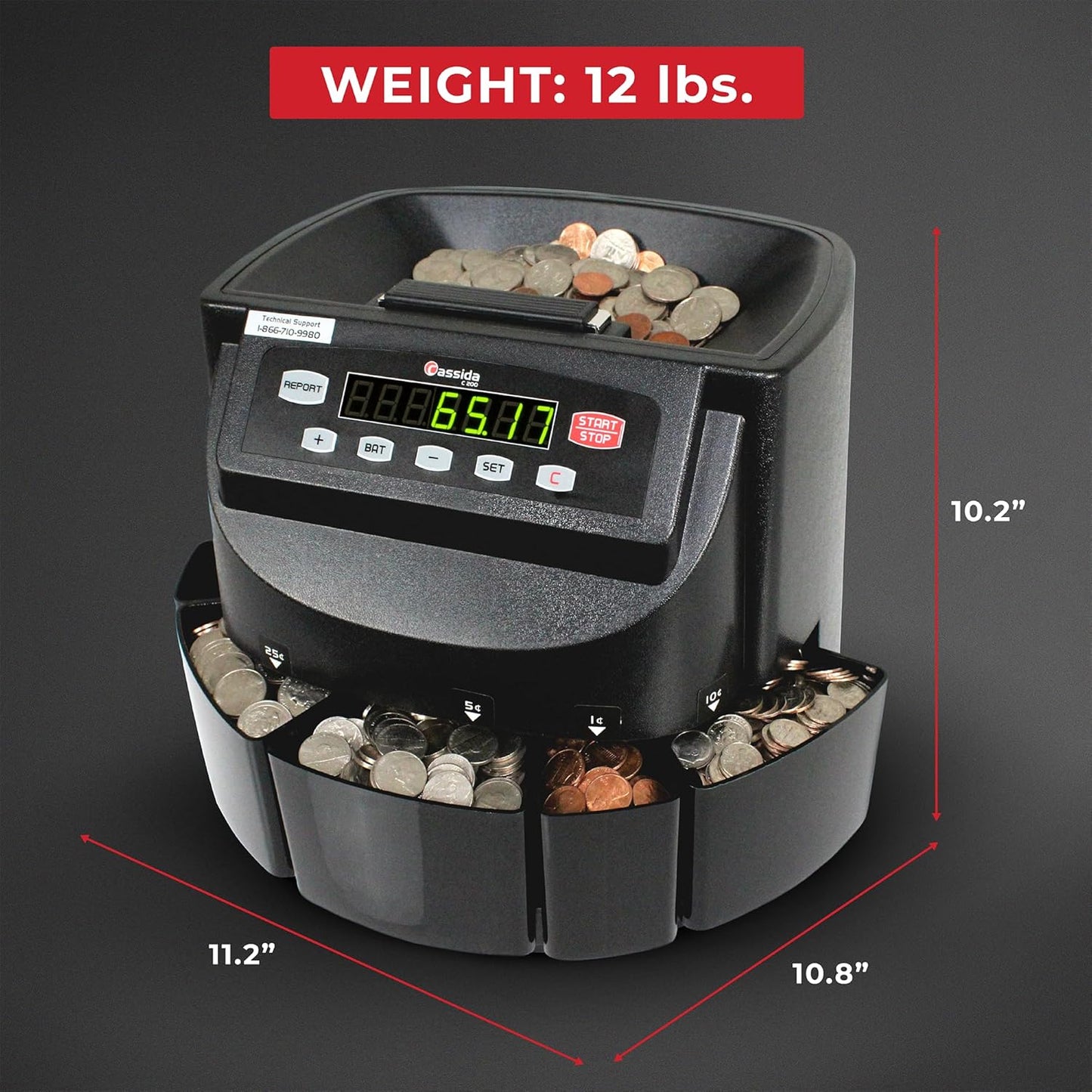 Cassida C200 Coin Sorter, Counter and Roller