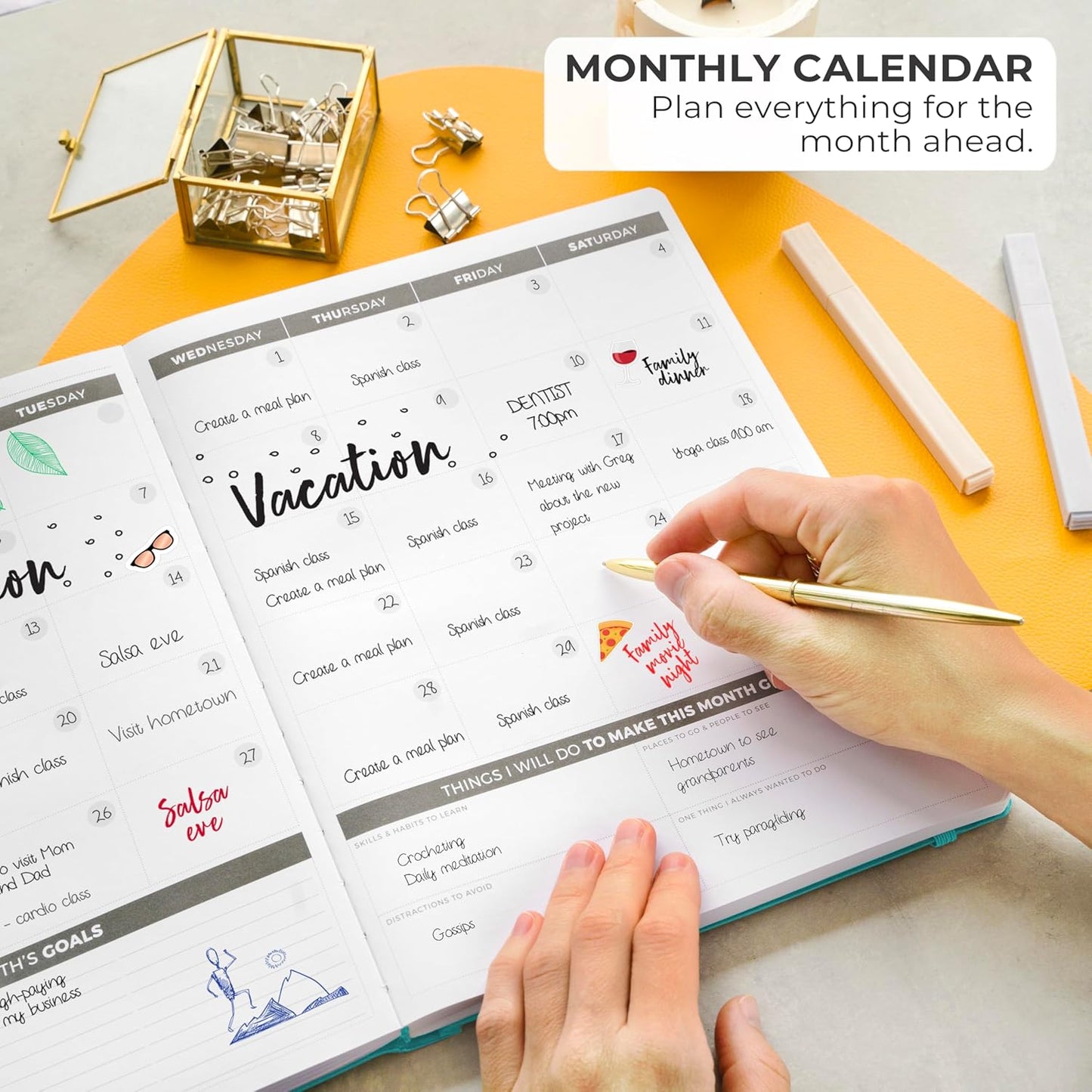 Clever Fox Planner PRO – Weekly & Monthly Life Planner to Increase Productivity, Time Management and Hit Your Goals, 8.5x11″ (Turquoise)