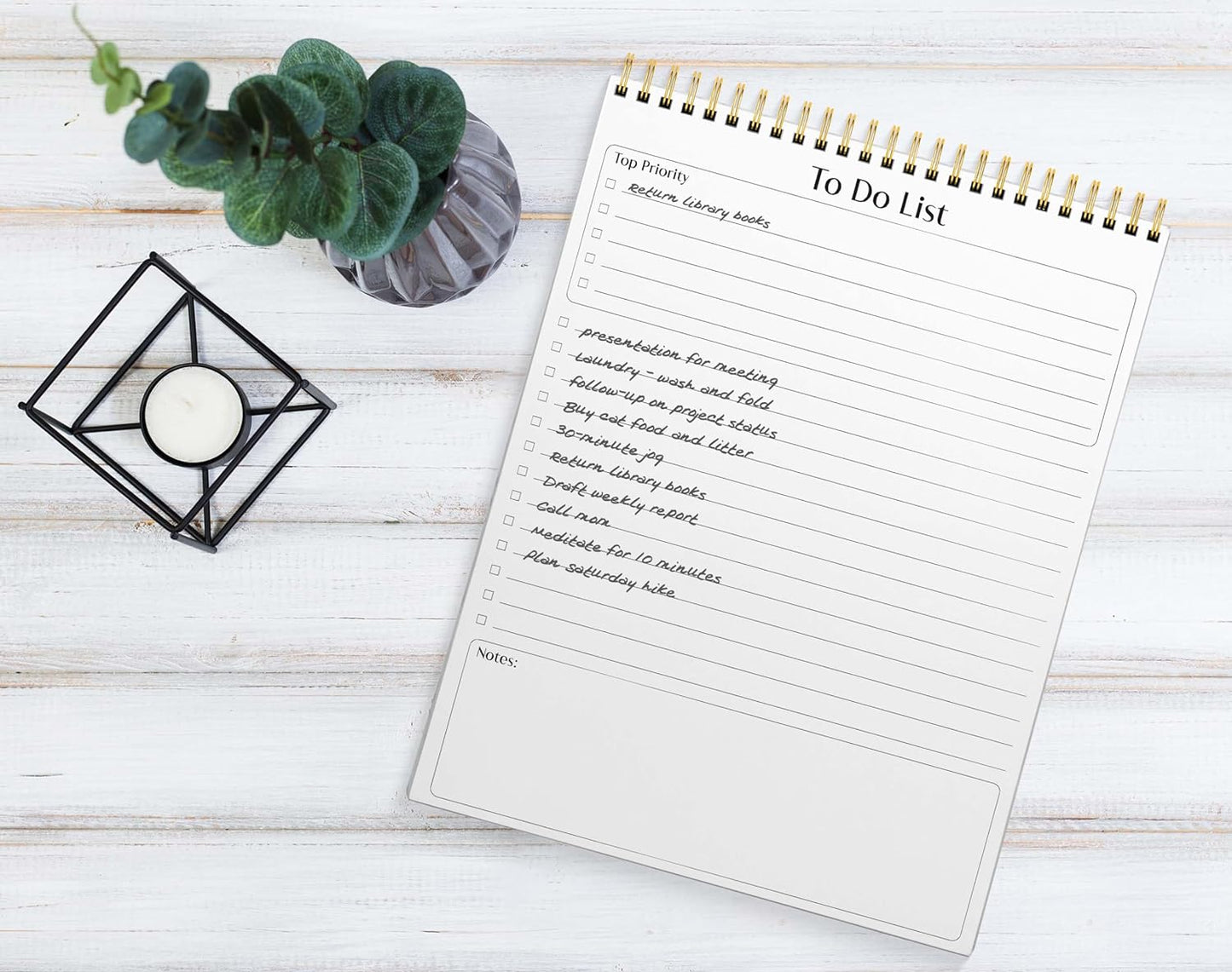 Better Office Products To Do List Notepad, 8.5" x 11", Planning Note Pad, 50 Sheets, Double Wire Spiral, Daily Agenda Productivity Checklist Organizer,(3 Pack)