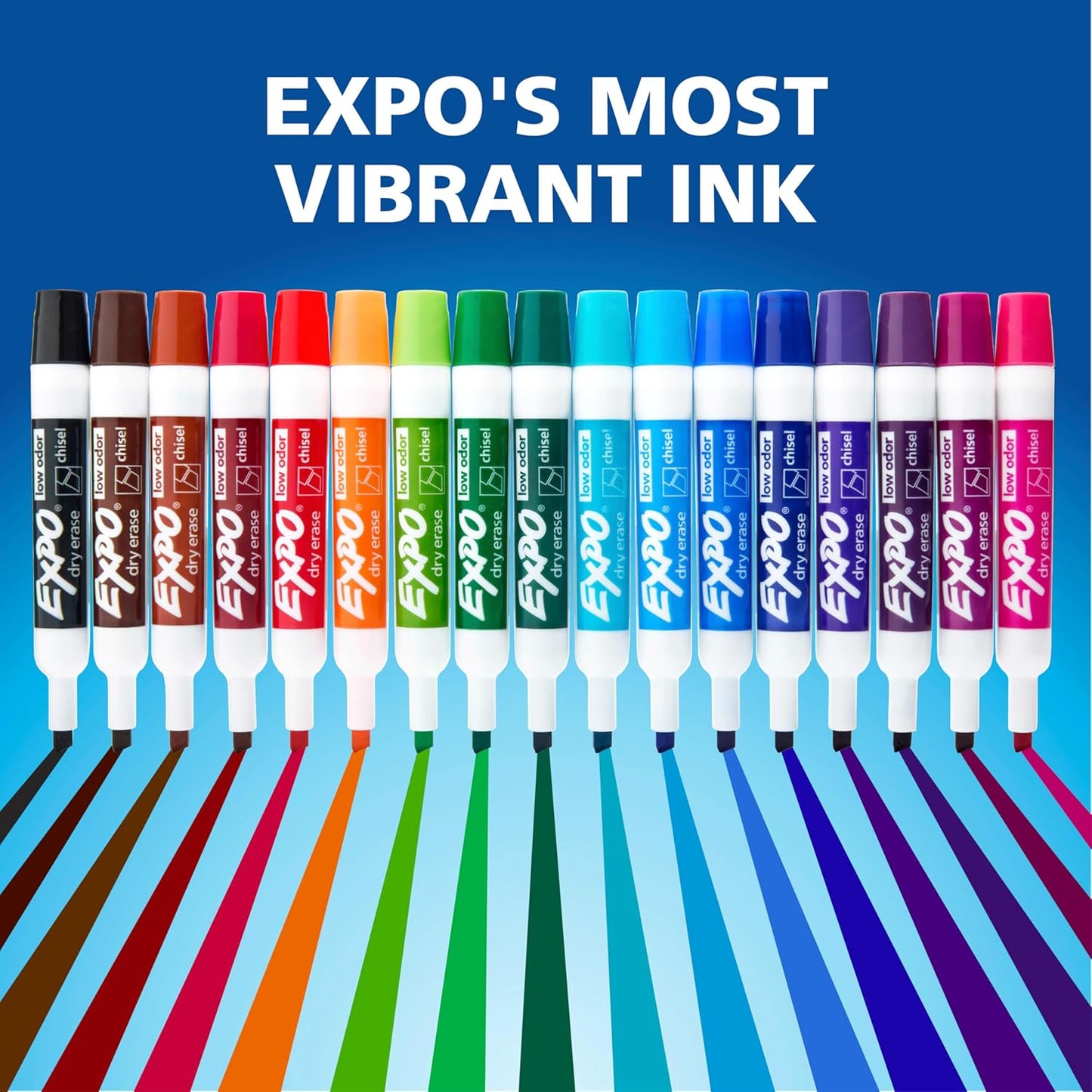 EXPO Dry Erase Markers, Low Odor Ink, Assorted Fashion Colors, Chisel Tip, 40 Count