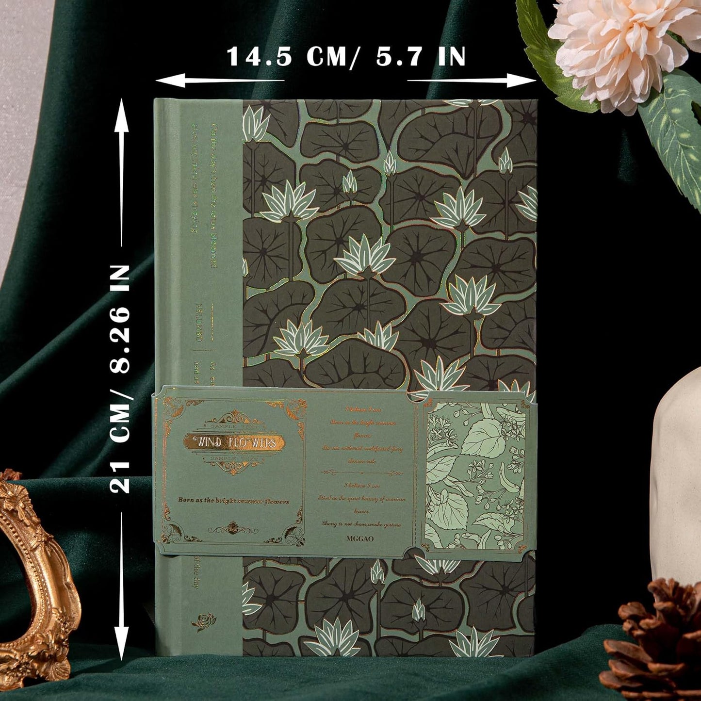 Hardcover Journal for Women Girls, A5 Lined Journal Notebook, Cute Journal for Writing, Aesthetic Journal, College Ruled Notebook with 100 Gsm Thick Paper, 320 Numbered Pages