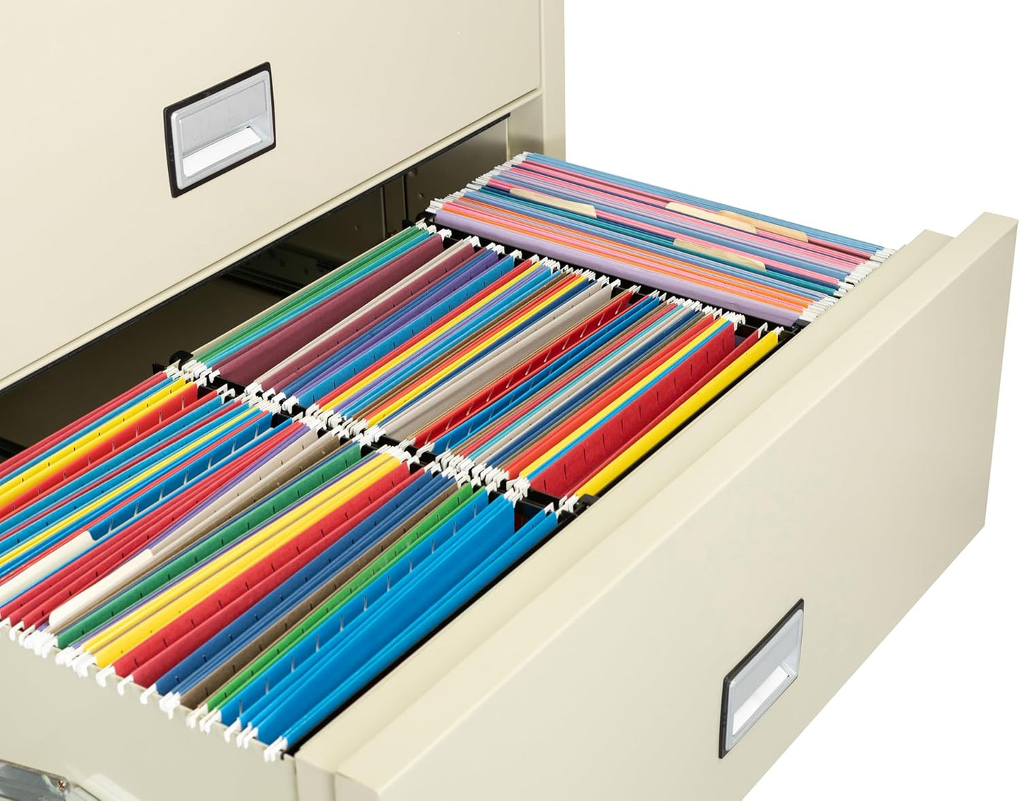 38 inch Wide 3-Drawer Lateral Fireproof File Cabinet – Legal and Letter Size Filing – Key Lock – Water Resistant – Fire Safe and Impact Rated – Putty Finish – Model LAT3W38P