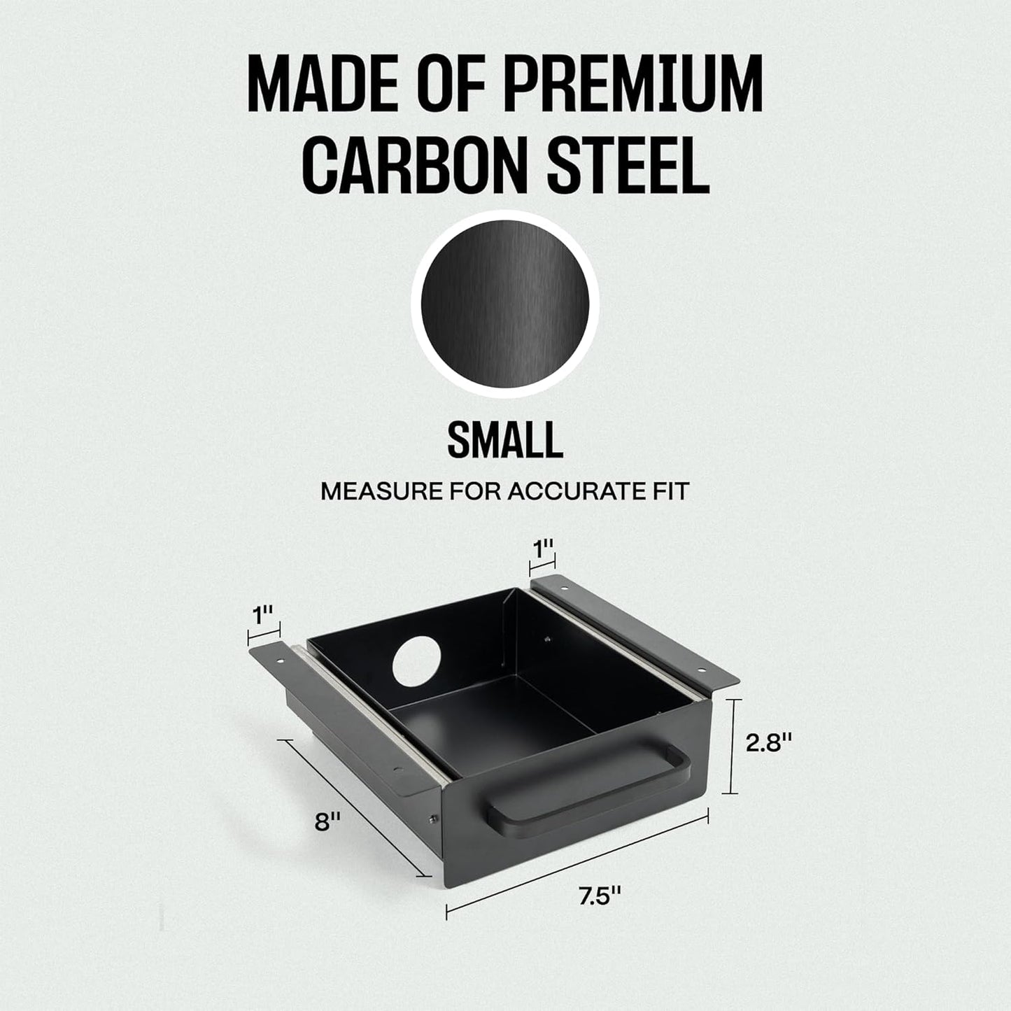 Under Desk Drawer Slide Out Attachment - Carbon Steel Undermount Table Drawer with Cable Management, Pull Out Add-On Storage for Office & Standing Desks (7.5" x 8" x 2.8")
