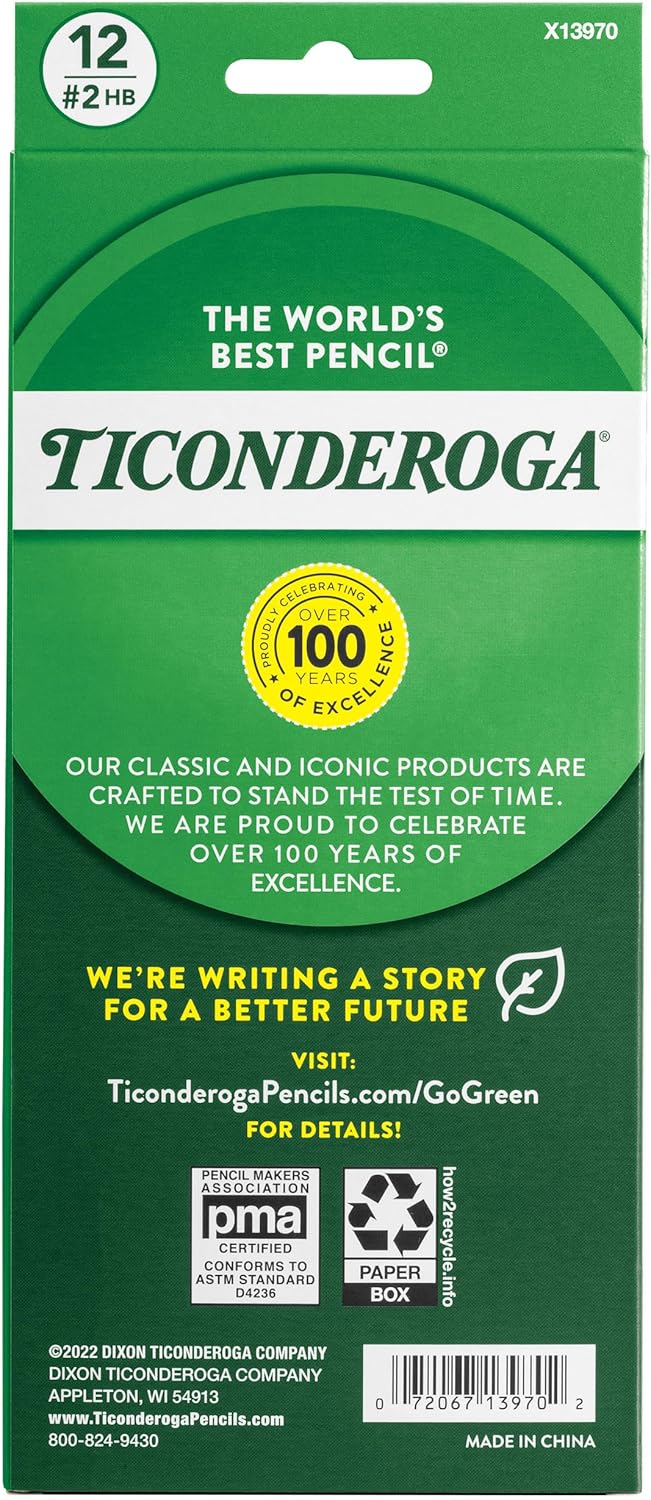 Ticonderoga Noir Wood-Cased Pencils, Pre-Sharpened, #2 HB, Holographic (Pack of 6, 72 Count Total)
