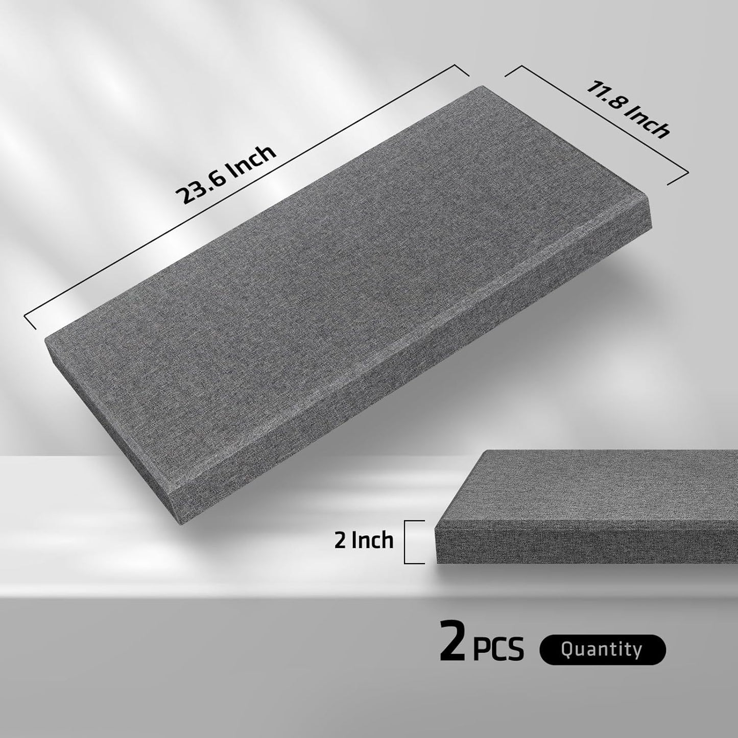UMIACOUSTICS 2 PCS Acoustic Panels, Fiberglass Sound Absorbing Panels, Self-adhesive Sound Proof Panels for Studios, Office, Home Theater. (Heather)