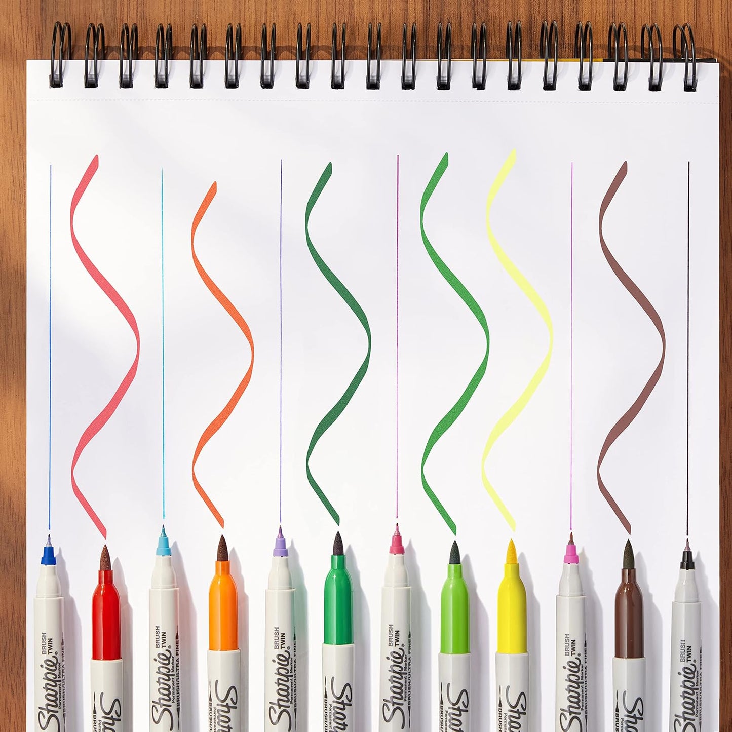 Sharpie Brush Twin Permanent Markers Brush Tip Marker and Ultra Fine Tip Marker Assorted 12 Count
