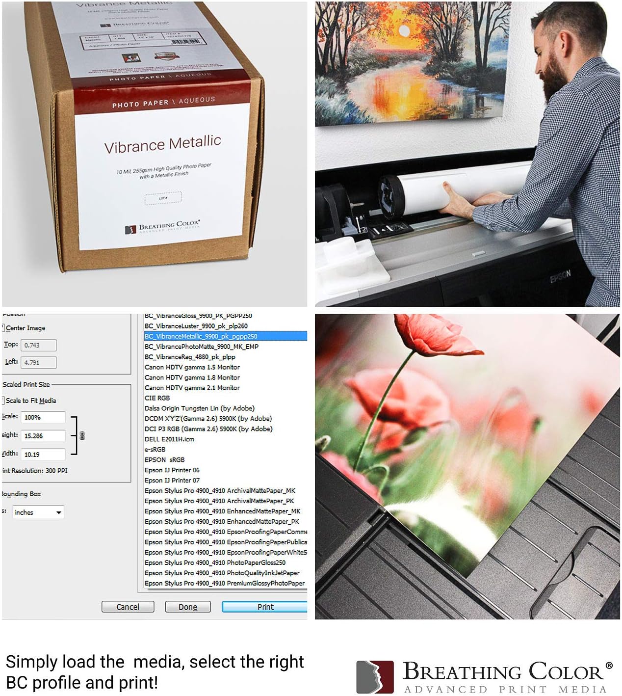 Vibrance Metallic Photo Printer Paper 10 mil 255 gsm Premium Photo Paper Sheets 17 x 22 inches 50 Sheets Works with All Inkjet Printers Including Professional Makes and Models Like Epson Canon HP