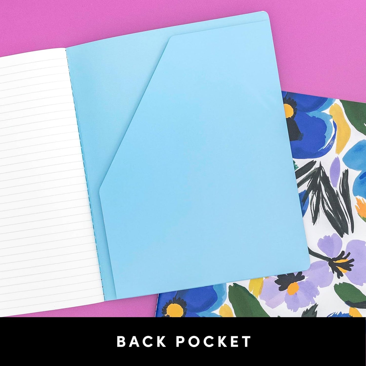 PAPERAGE Soft Cover Lined Journal Notebook, 2 Pack, (Cherry Blossom), 100 Pages, Large 7.5 inches x 9.5 inches, College Ruled, Ideal for Note Taking & Travel Journal