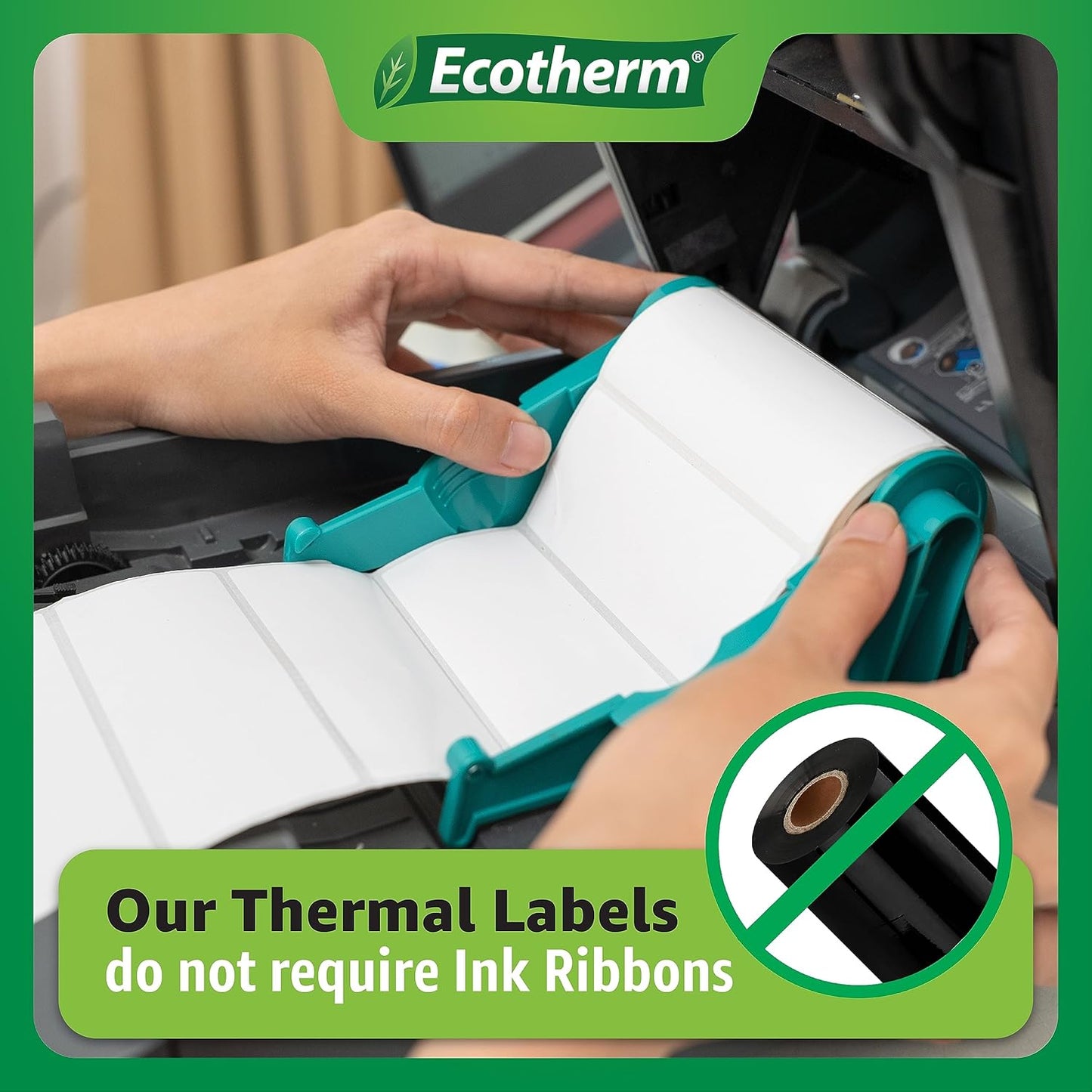 4" x 1.5" Thermal Labels | 4 Rolls | 3940 Labels | fits Zebra, Munbyn, Rollo, Godex, Arkscan, iDPRT, Offnova Thermal Label Printers and More | Blank White Adhesive Stickers by Ecotherm