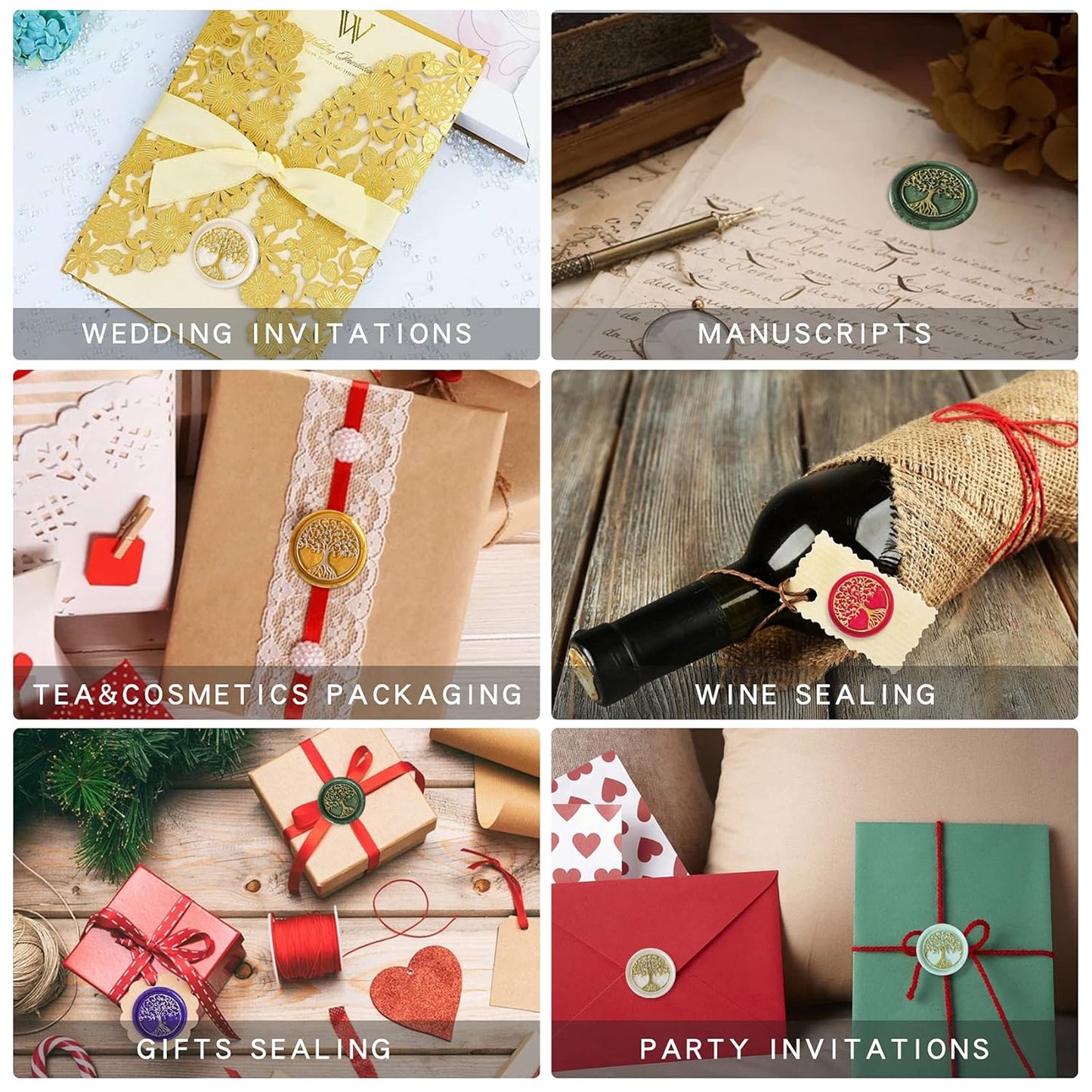 Wax Seal Kit with Electric Warmer, 648 Pcs Beads, Stamp, Sealing Spoon, Wax Seal Stamp Kit with Gift Box for Decoration and Gifts