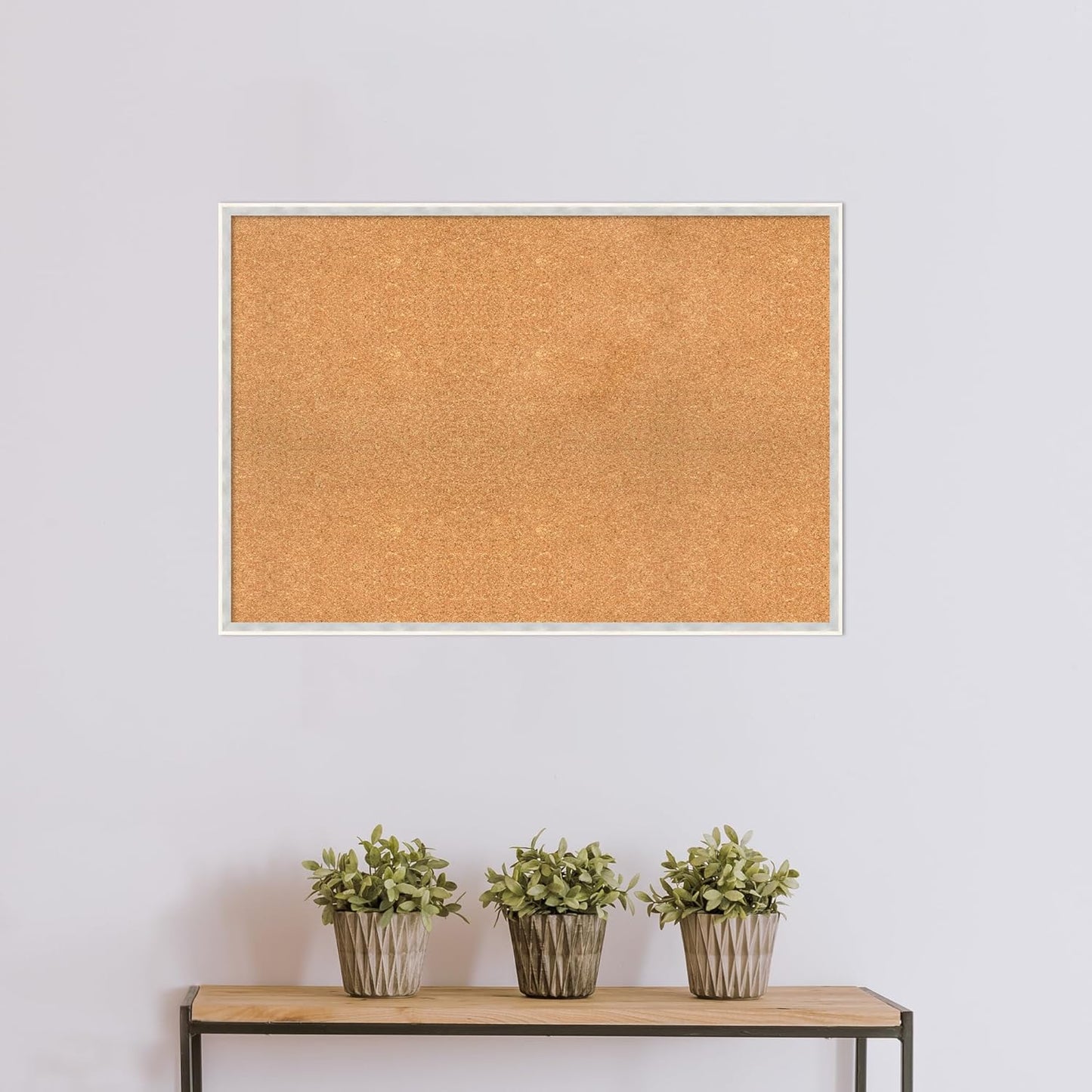 Amanti Art Natural Cork Board for Wall, 27x39 Vision Board with White Frame, Large Corkboard Office Decor for Home Organization, Modern Corkboard Pinboard to Display Items for Home Organization in