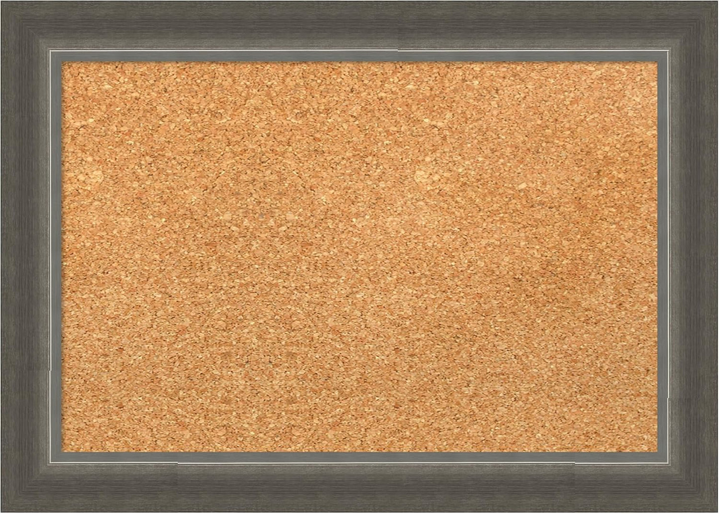 Amanti Art Natural Cork Board for Wall, 15x21 Vision Board with Silver Wood Frame, Small Corkboard Office Decor for Home Organization, Casual Corkboard Pinboard to Display Items for Home Organization