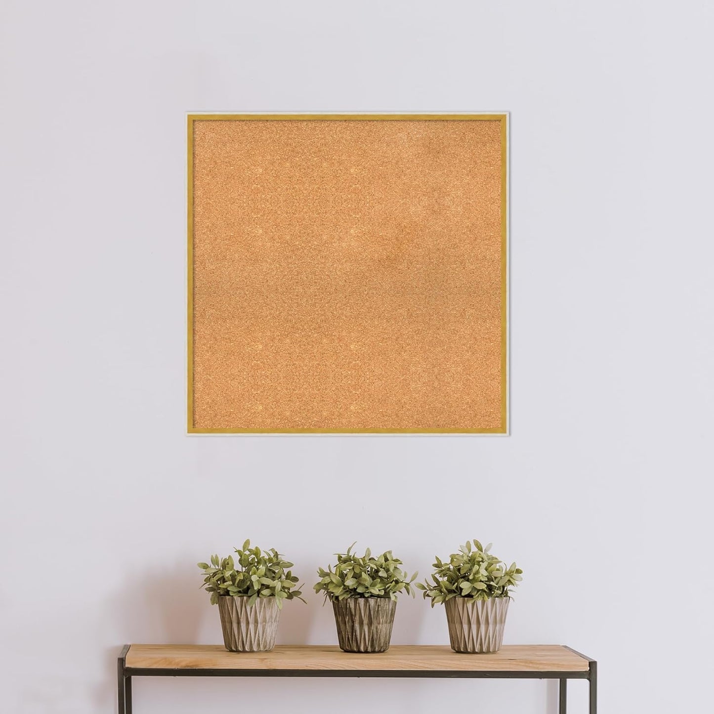 Amanti Art Natural Cork Board for Wall, 31x31 Vision Board with White Frame, Large Corkboard Office Decor for Home Organization, Modern Corkboard Pinboard to Display Items for Home Organization in