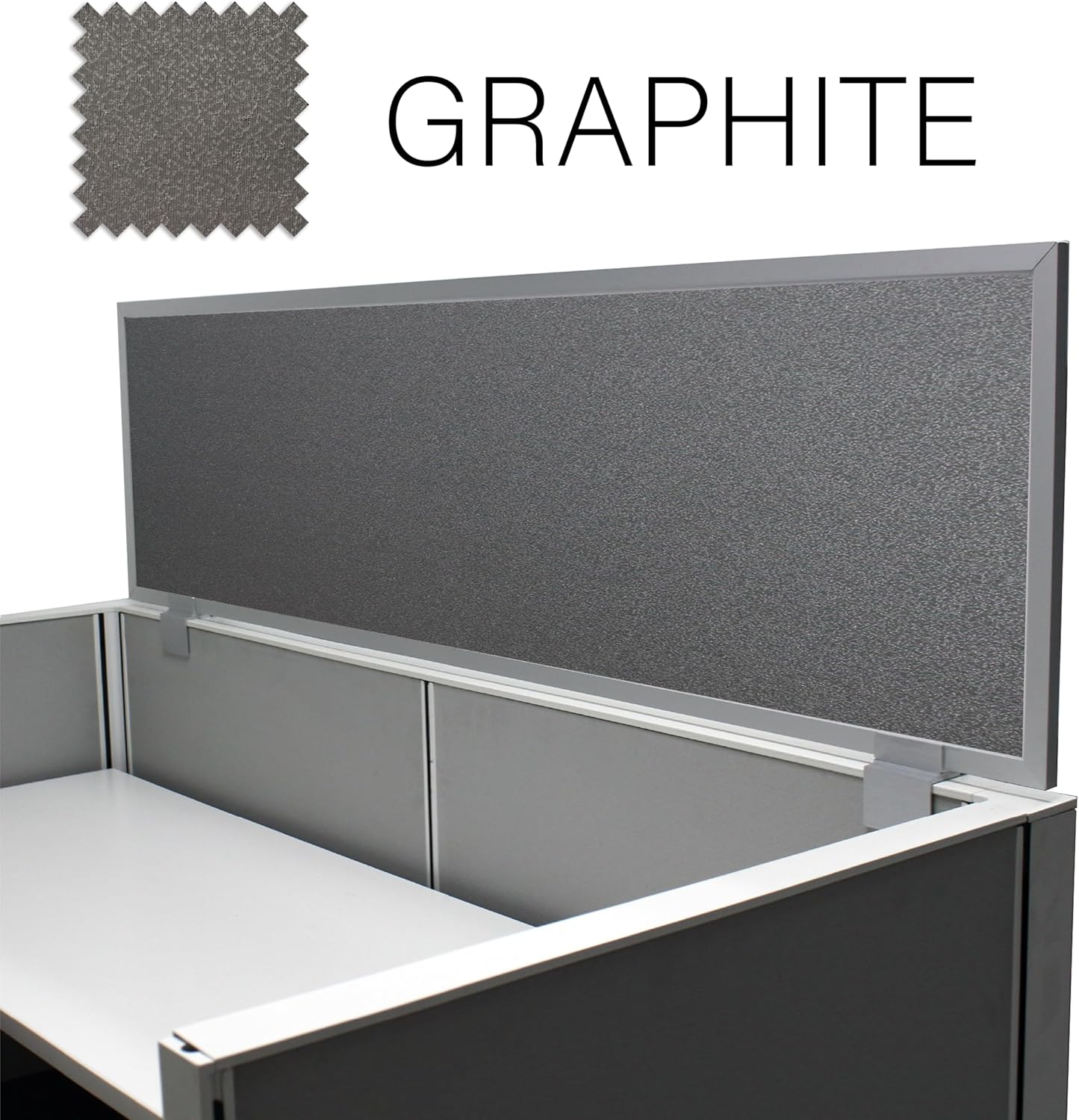 OBEX Acoustical Cubicle Privacy Screen Extender Desk Panel & Office Divider, Add Separation & Block Noise, 18" x 36", Graphite
