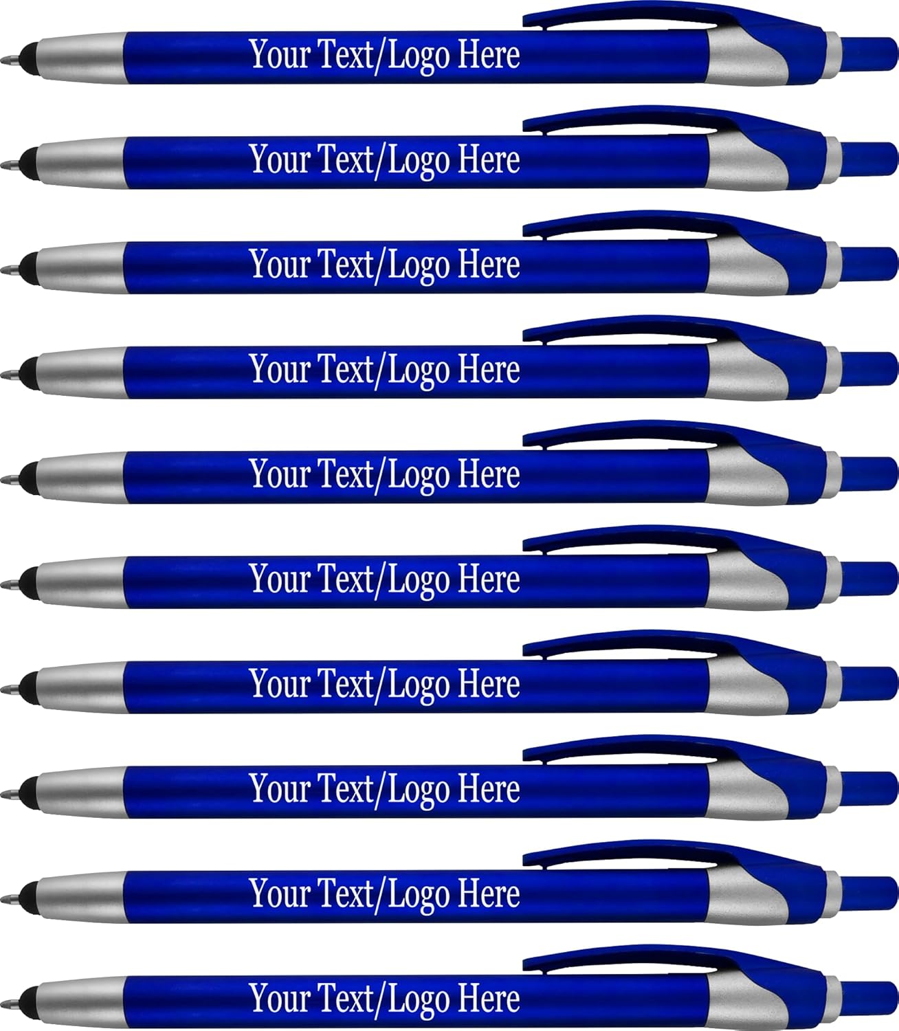 Personalized With your Custom Logo or Text Pens-Pack of 450- for Marketing, Parties, and Events, 2 in 1 Capacitive Stylus & Ballpoint Pen Compatible With Touchscreen Devices, Blue Ink, Blue Pens