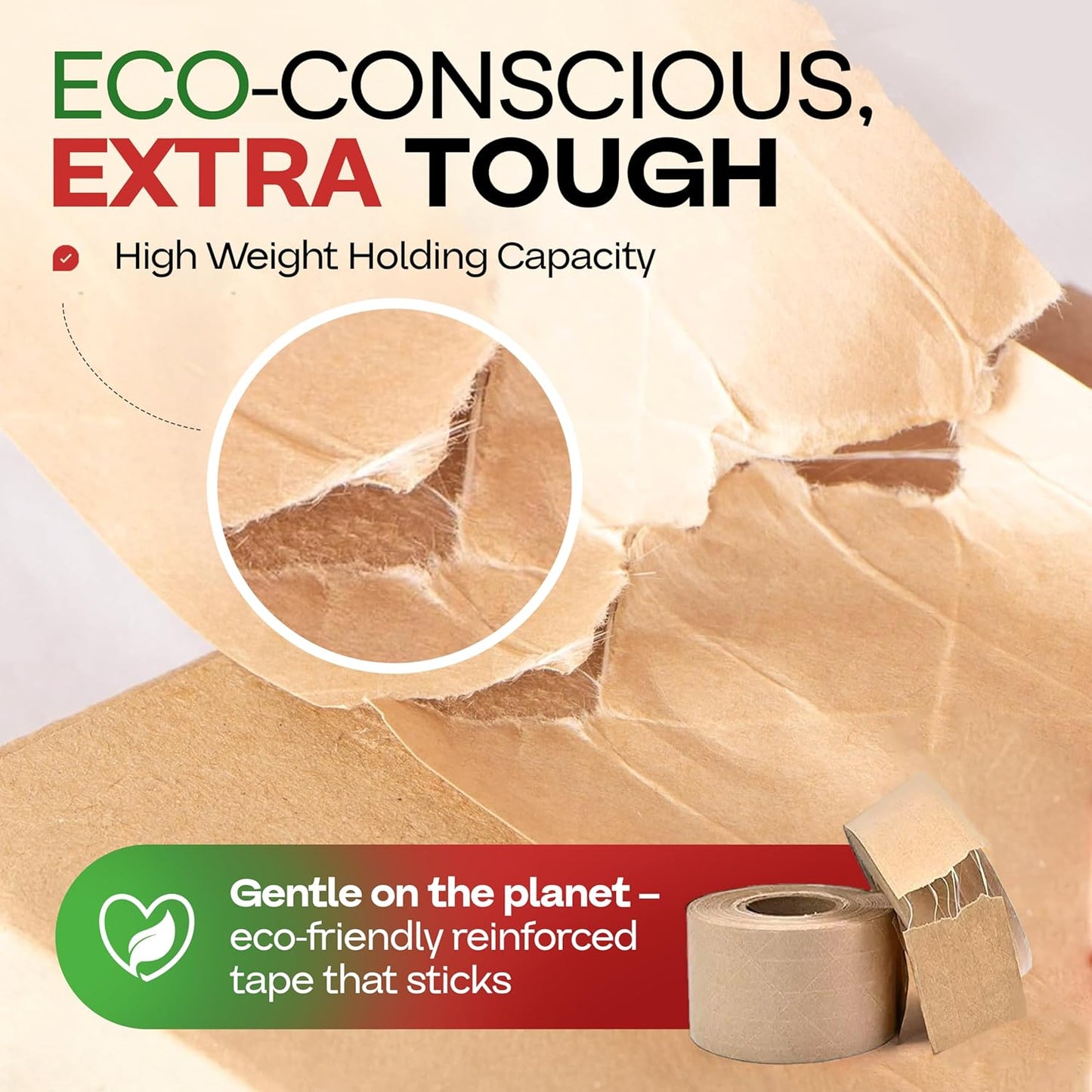 IDL Packaging 3" x 375 feet Reinforced Water-Activated Kraft Gummed Tape 70lb Thickness (Pack of 4) - Secure Paper Packing Tape for Secure Carton Sealing - Heavy-Duty for All Conditions, Brown