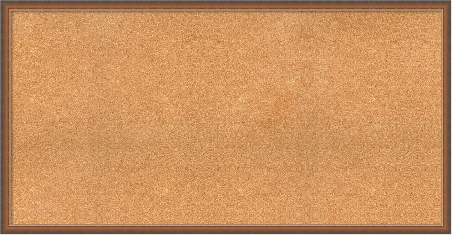 Amanti Art Natural Cork Board for Wall, 30x58 Vision Board with Bronze Frame, Oversize Corkboard Office Decor for Home Organization, Modern Corkboard Pinboard to Display Items for Home Organization