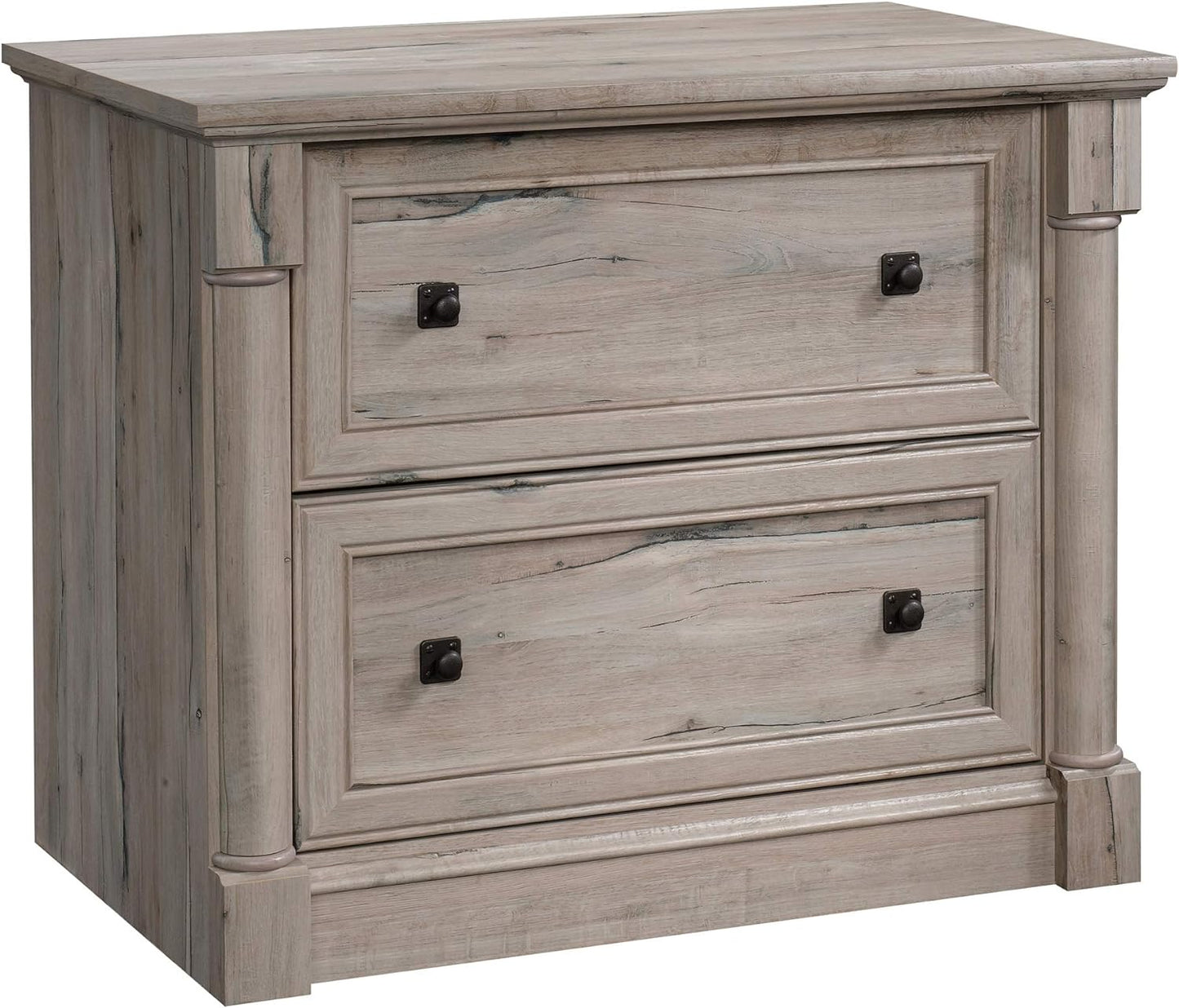 Sauder Palladia 2 Drawer File Cabinet, Lateral Filing Cabinets for Home Office, Hanging File Folders Organizer, Interlocking Drawers, in Split Oak Finish