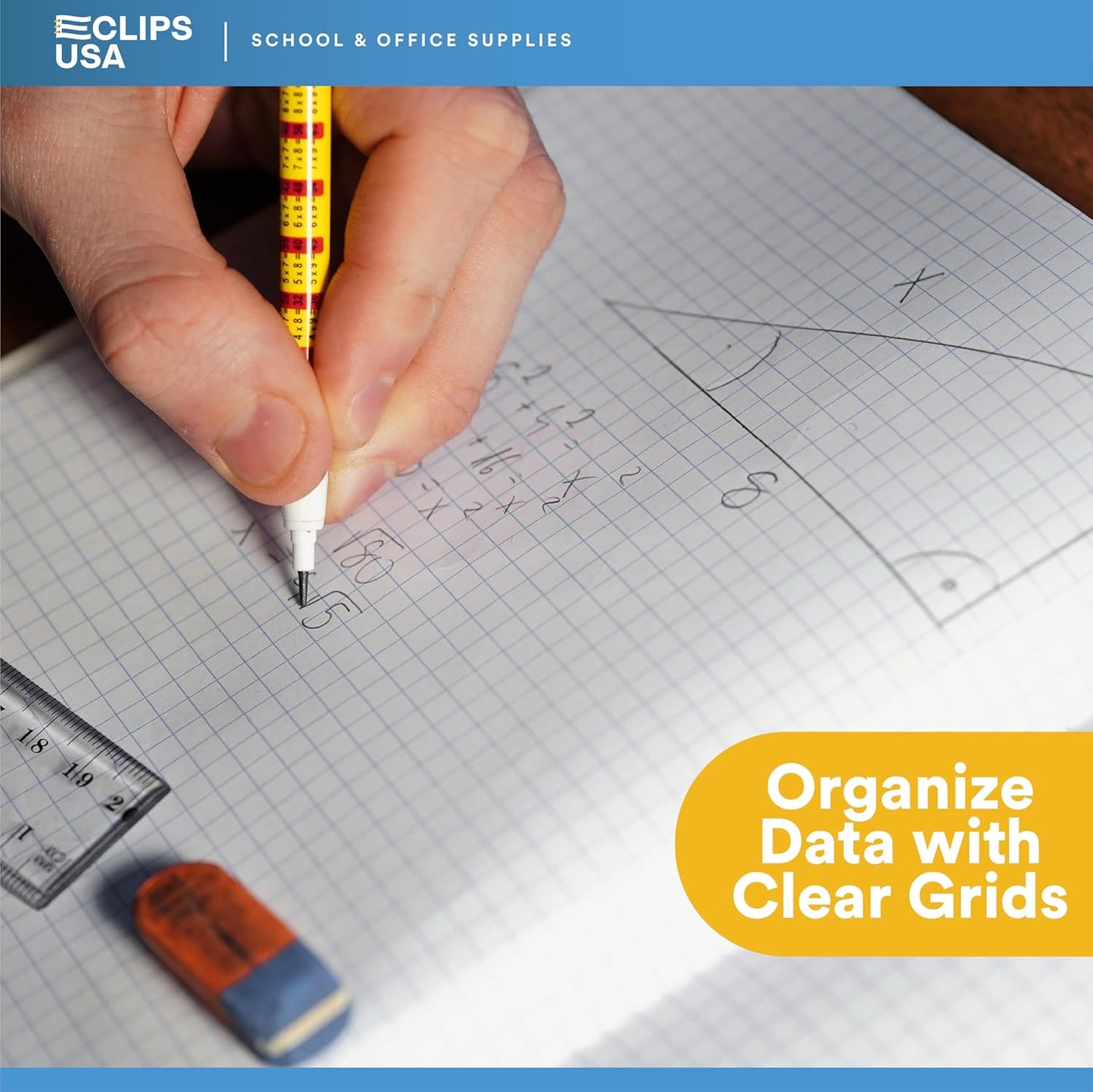 Composition Notebooks, Quad Ruled, Graph Paper Composition Notebook, Hard Cover Marble Graph Composition Notebook, 100 sheets, 9.75″ x 7.50″ (24 Pack)