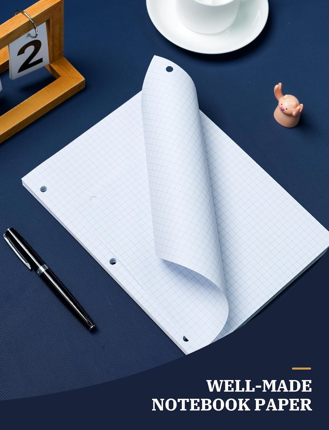 480 Sheets Graph Paper Loose Leaf 8 x 10.5, 8 x 10-1/2’’ Blueprint Quadrille Pad, 4x4 Graph Ruled Filler Paper, 3-Hole Punched Grip Papers Lined Bulk, Loose Leaf Paper 8 x 10.5 with 3-Ring for Binder