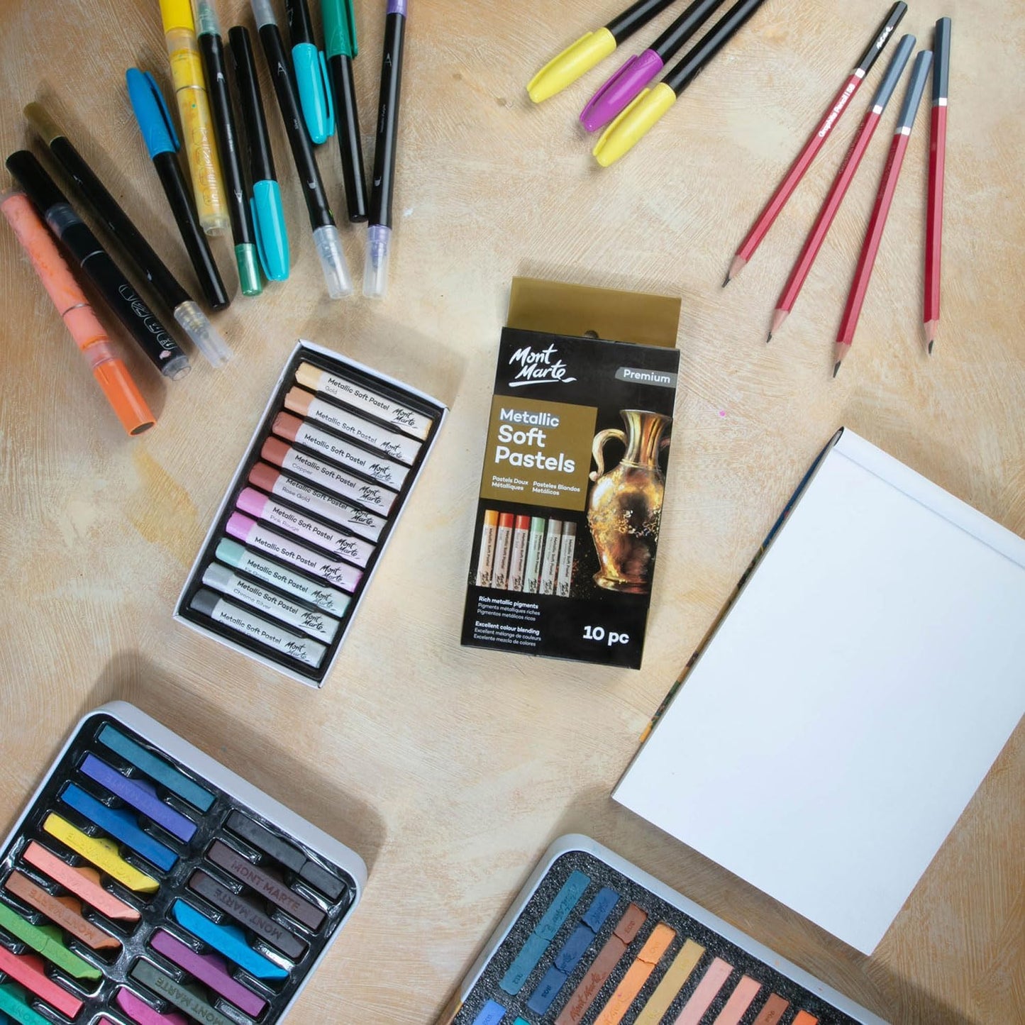 Mont Marte Metallic Soft Pastels 10pc