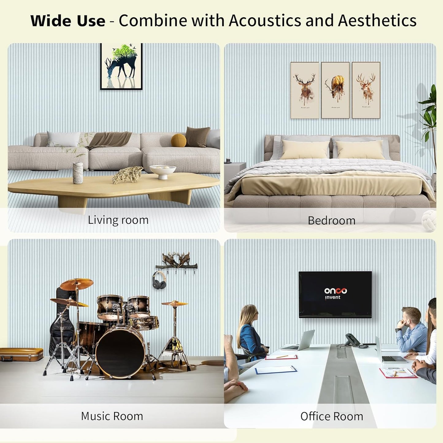 Acoustic Panels,10 Pack Sound Panels Noise Reducing for Walls,48"x24"x0.4" Soundproof Wall Panels,High-Density Acoustic Wall Panels,Decorative Wall Sound Absorbing Panel,White