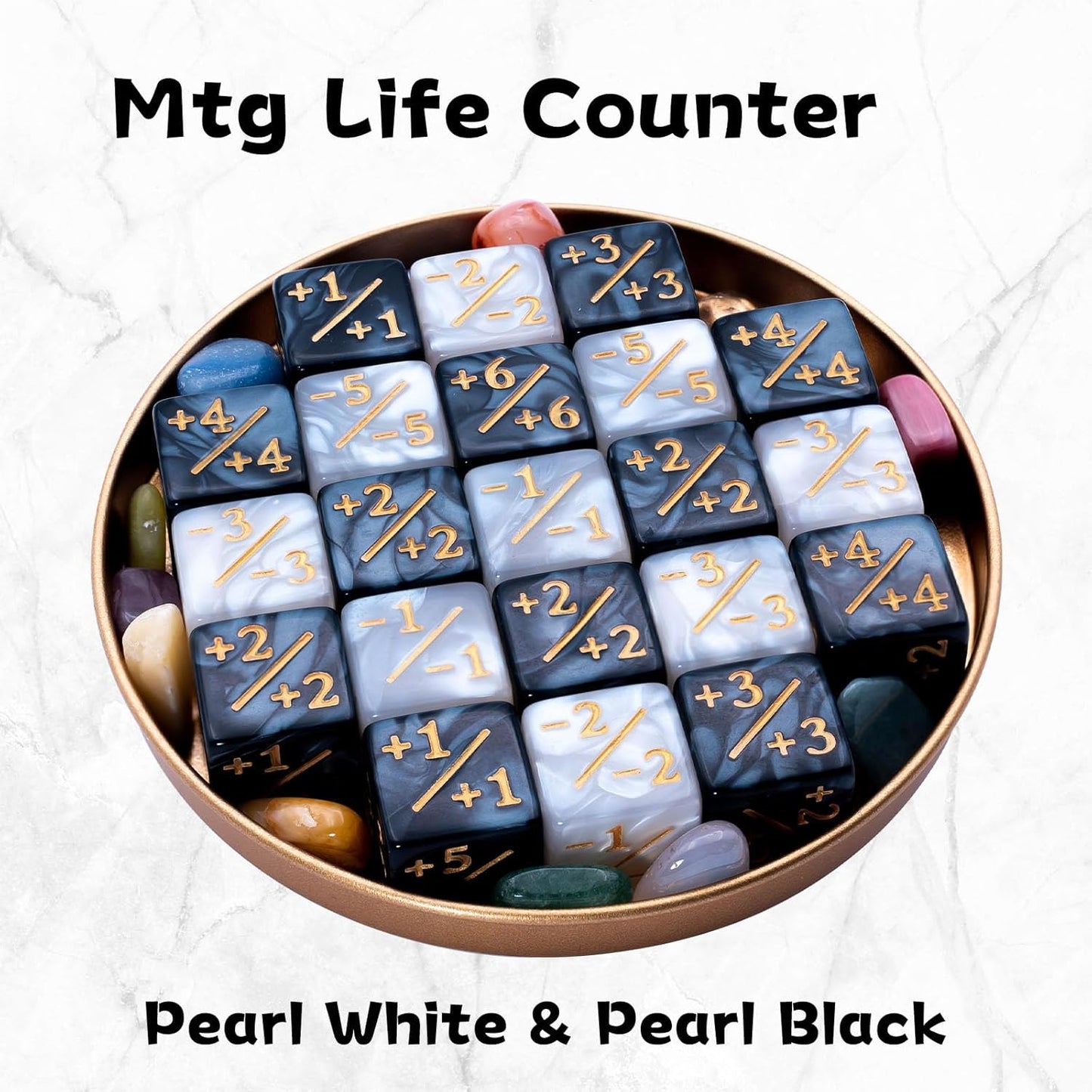 52 Pieces MTG Abilities Keywords Counter Dice and Life Counter Bulk Tokens Dice Set in 4 Colors with 4 D20 for MTG, TCG, Cards Gaming Accessories