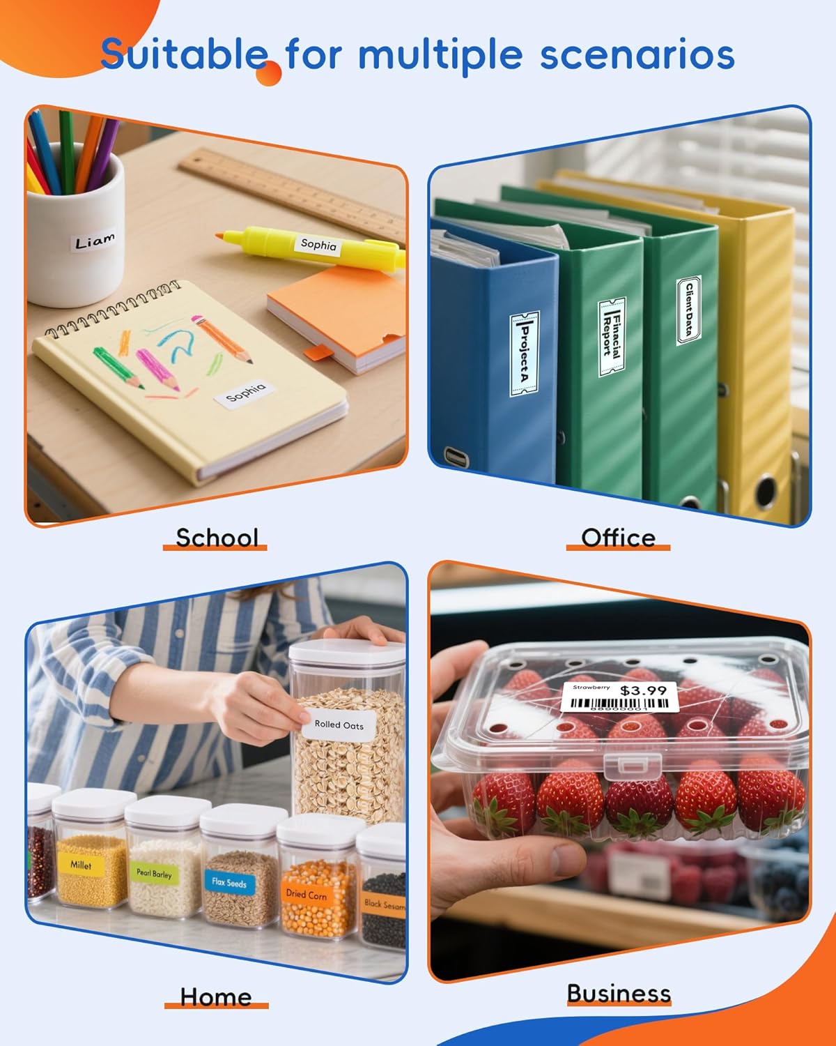 Label Maker Machine with Tape, D11s Bluetooth Label Maker Waterproof Labels, Portable Mini Label Printer with Various Templates for Home Office School, White