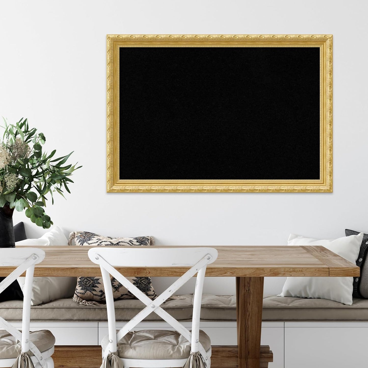 Amanti Art Black Cork Board for Wall, 28x40 Vision Board with Gold Wood Frame, Large Corkboard Office Decor for Home Organization, Traditional Corkboard Pinboard to display items for home organization