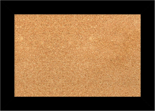 Amanti Art Natural Cork Board for Wall, 15x21 Vision Board with Black Wood Frame, Small Corkboard Office Decor for Home Organization, Modern Corkboard Pinboard to Display Items for Home Organization