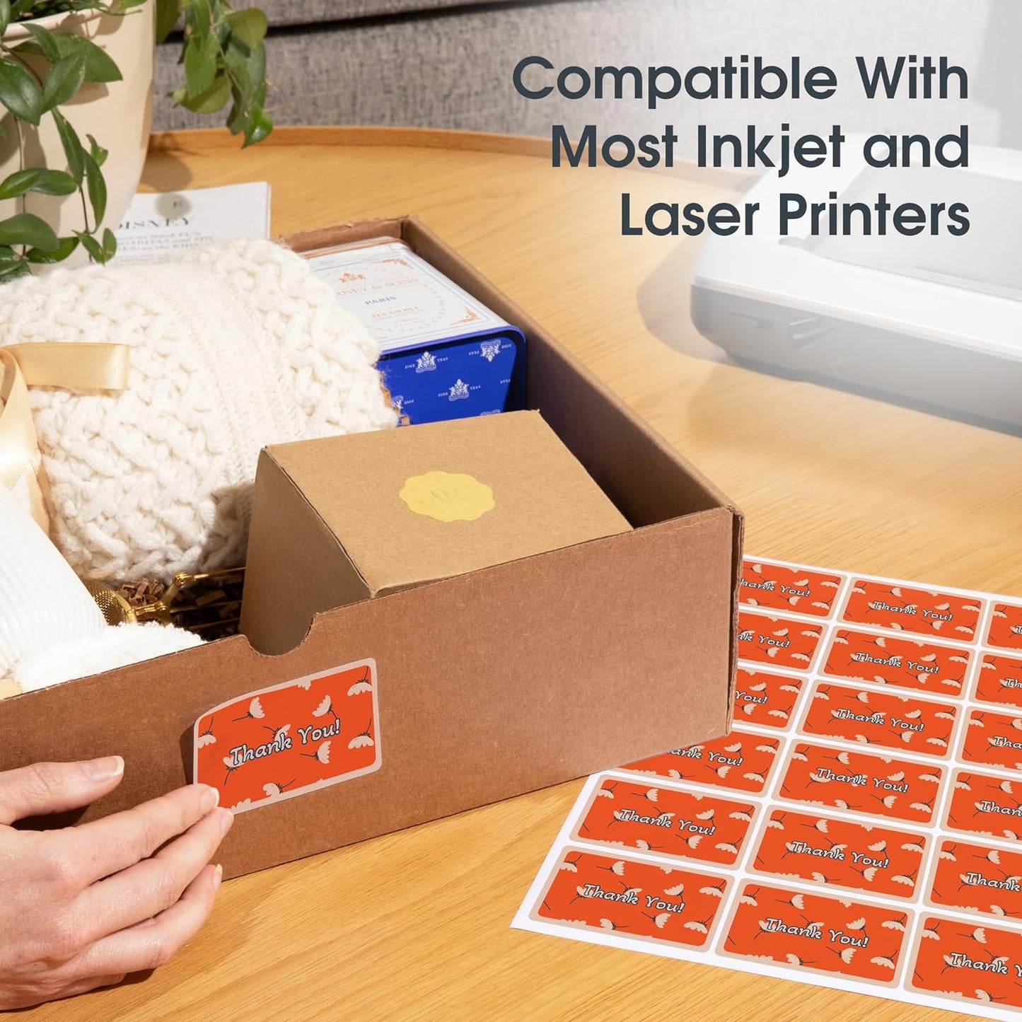 4" X 2 1/2" Printable Shipping Address Labels Compatible with Inkjet and Laser Printers - 250 Sheets, 2000 Total Matte White Paper Stickers for Mailing Packages and Envelopes - Spartan Industrial