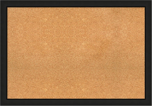 Amanti Art Natural Cork Board for Wall, 27x39 Vision Board with Black Wood Frame, Large Corkboard Office Decor for Home Organization, Casual Corkboard Pinboard to display items for home organization
