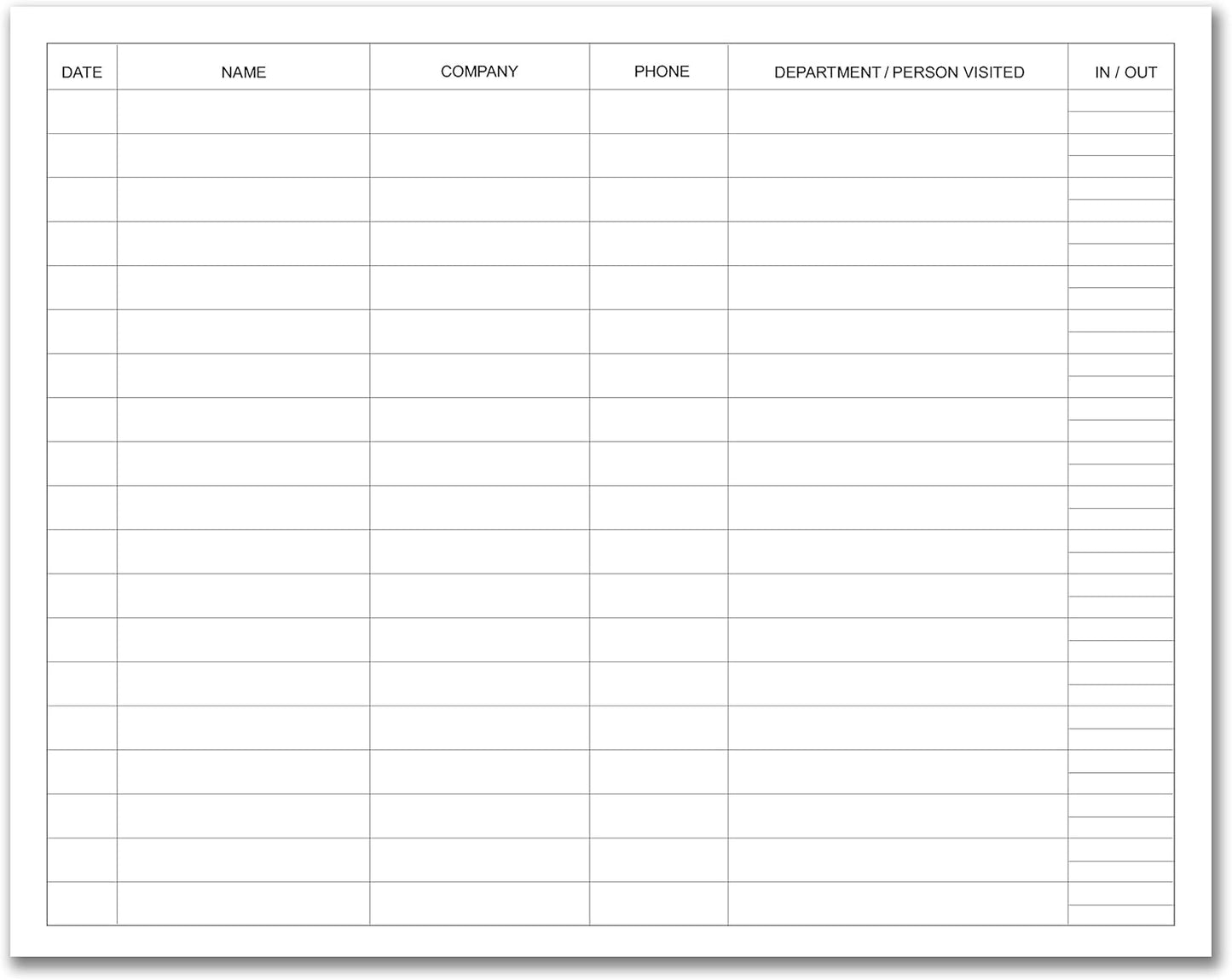 BookFactory Visitor Log Book Visitors Register Sign-in Book - 120 Pages, 8 7/8'' x 7'' - Black Cover, Section Sewn Hardbound (Made in USA)
