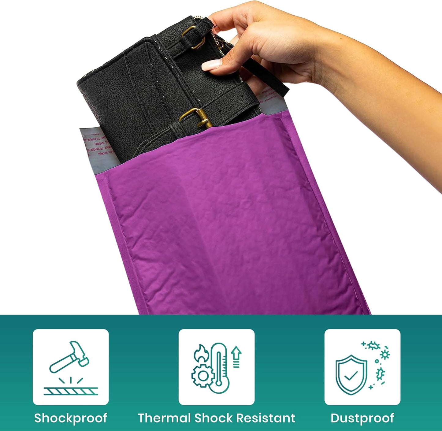 Levex - #2 8.5" x 12" [5 Pack] Purple Poly Bubble Mailers, Padded Envelope Mailers, Packing Envelope & Mailing Bags for Shipping