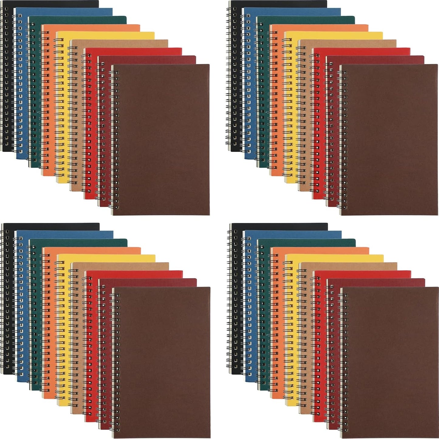 Yahenda Spiral Notebook Bulk A5 Journal Lined 8.3'' x 5.5'' Writing Composition Paper Small Notepad Subject Notebook for Students Office Business Back to School Supplies(Multi Color,36 Pcs)