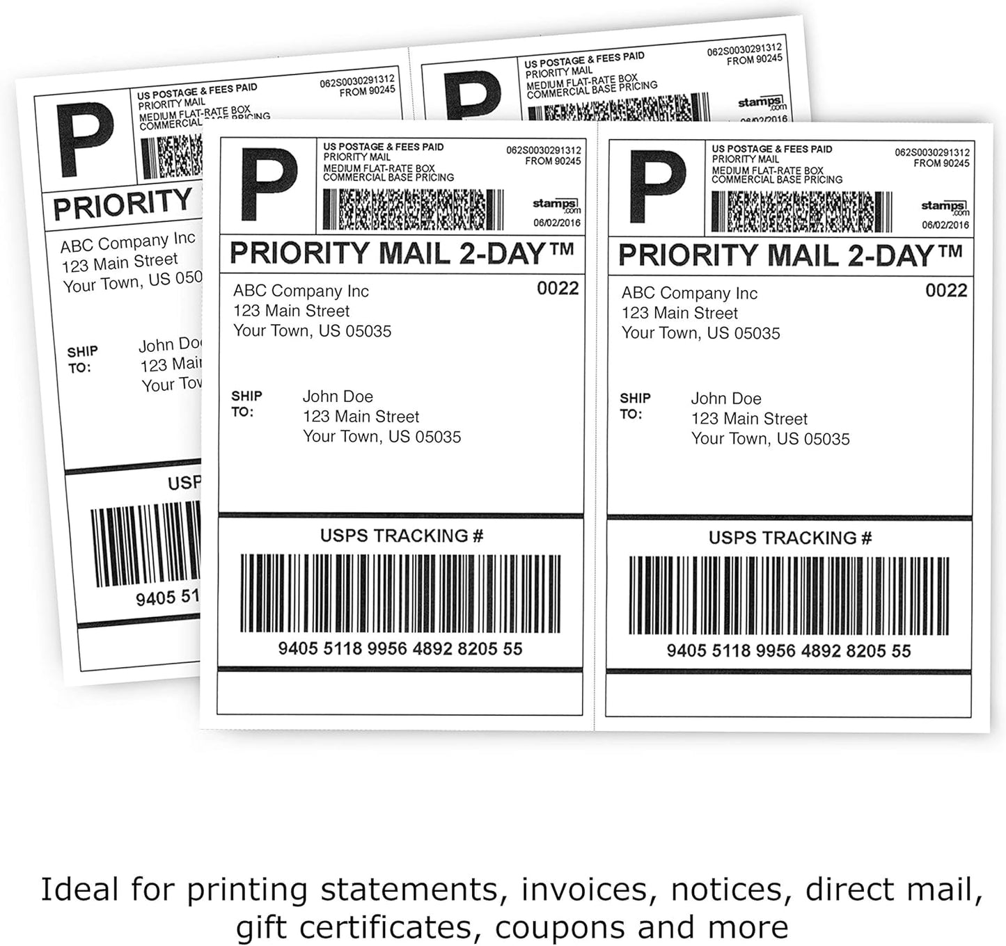 PrintWorks Professional Half Sheet Perforated Paper 8.5” x 11” - Perfect For W-2, 1099, & Statement Use - Made in the USA - 2500 Sheets - 24 lb - A5 Paper - Printer Compatible - White (04118C)