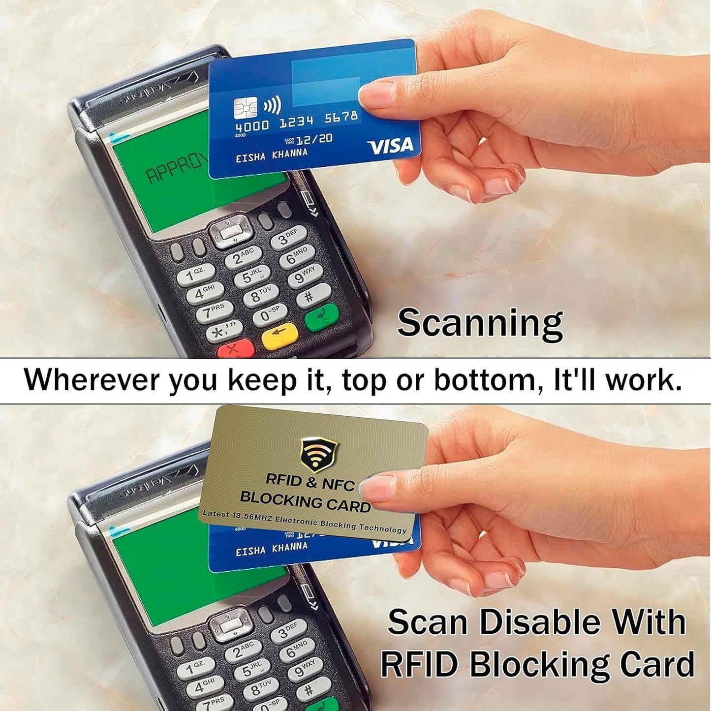 SaiTech IT RFID Cards One Card Protects Entire Wallet Purse For Men & Women, Contactless Bank Debit Credit Card Protector ID ATM Guard Card – Golden (1 Pcs Golden)