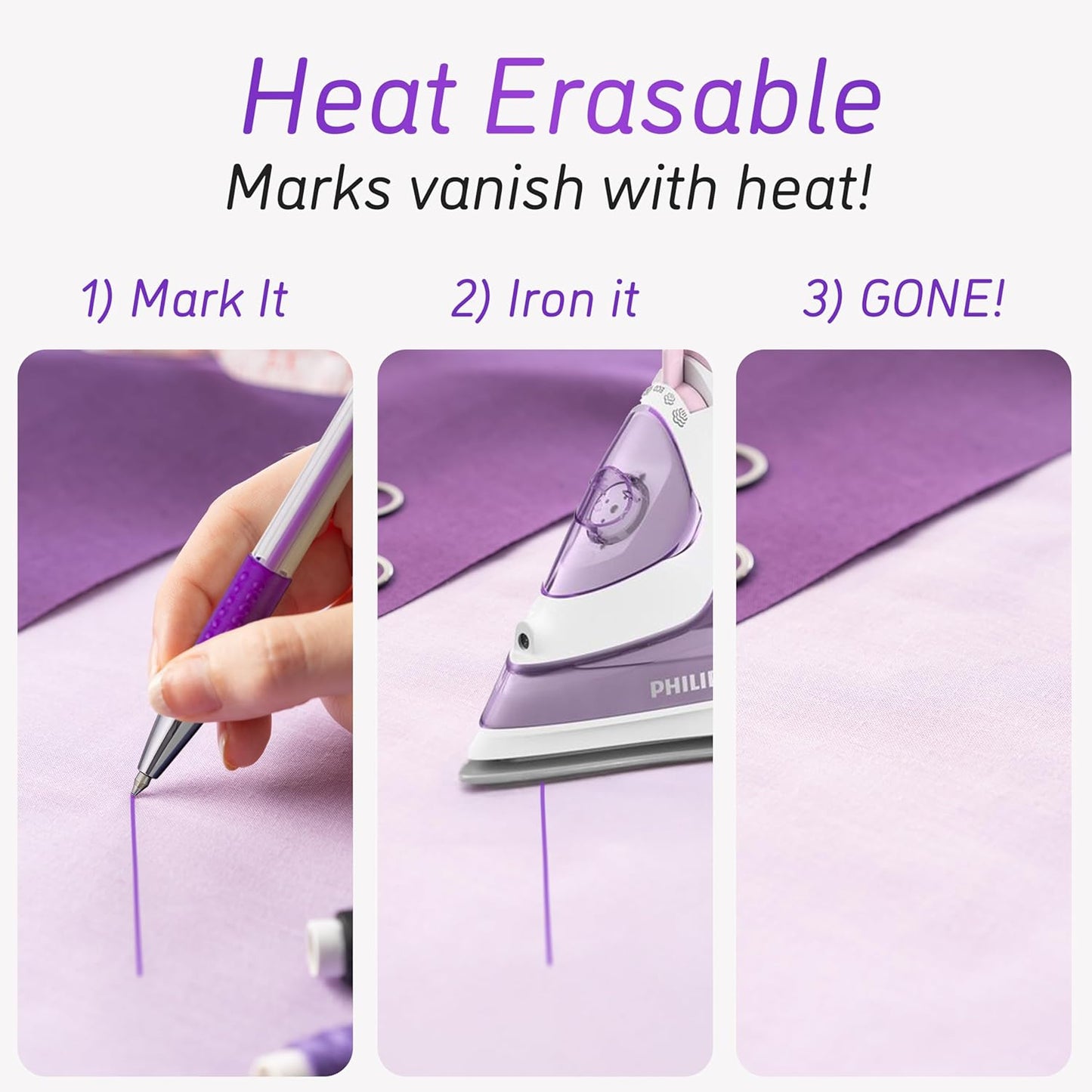 Lange & König Heat Erasable Fabric Marking Pens for Sewing - Sewing supplies quilting supplies sewing accessories sewing gifts quilting gifts embroidery supplies
