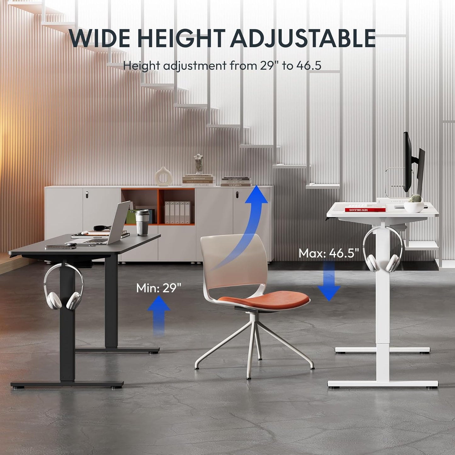 FLEXISPOT Standing Desk Electric Height Adjustable Desk with 48 x 24 Inches Splice Board, Ergonomic Memory Controller, Maple Top + White Frame