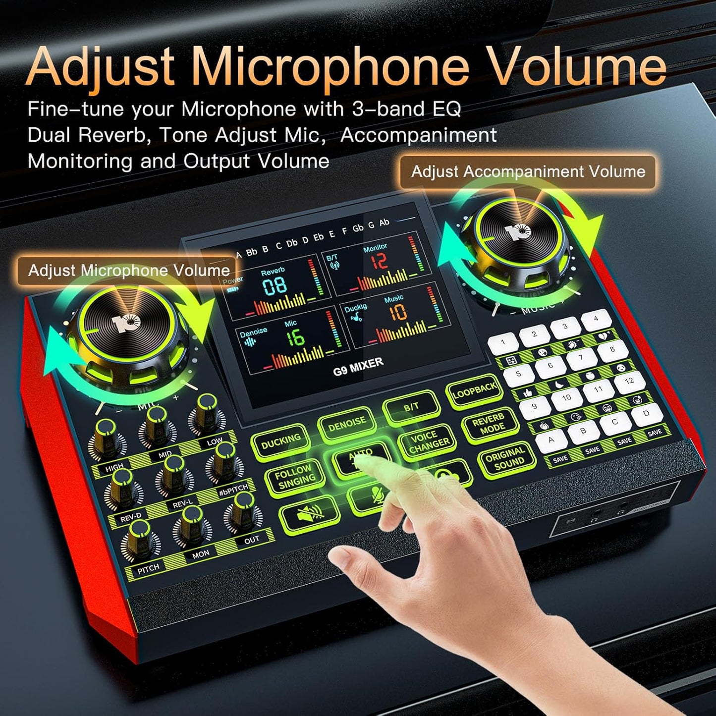 podcast equipment bundle, Live Sound Card with Audio Interface, All-in-One Audio Mixer with Voice Changer, Condenser Microphone for Live Streaming, Singing, Gaming, and Content Creation.