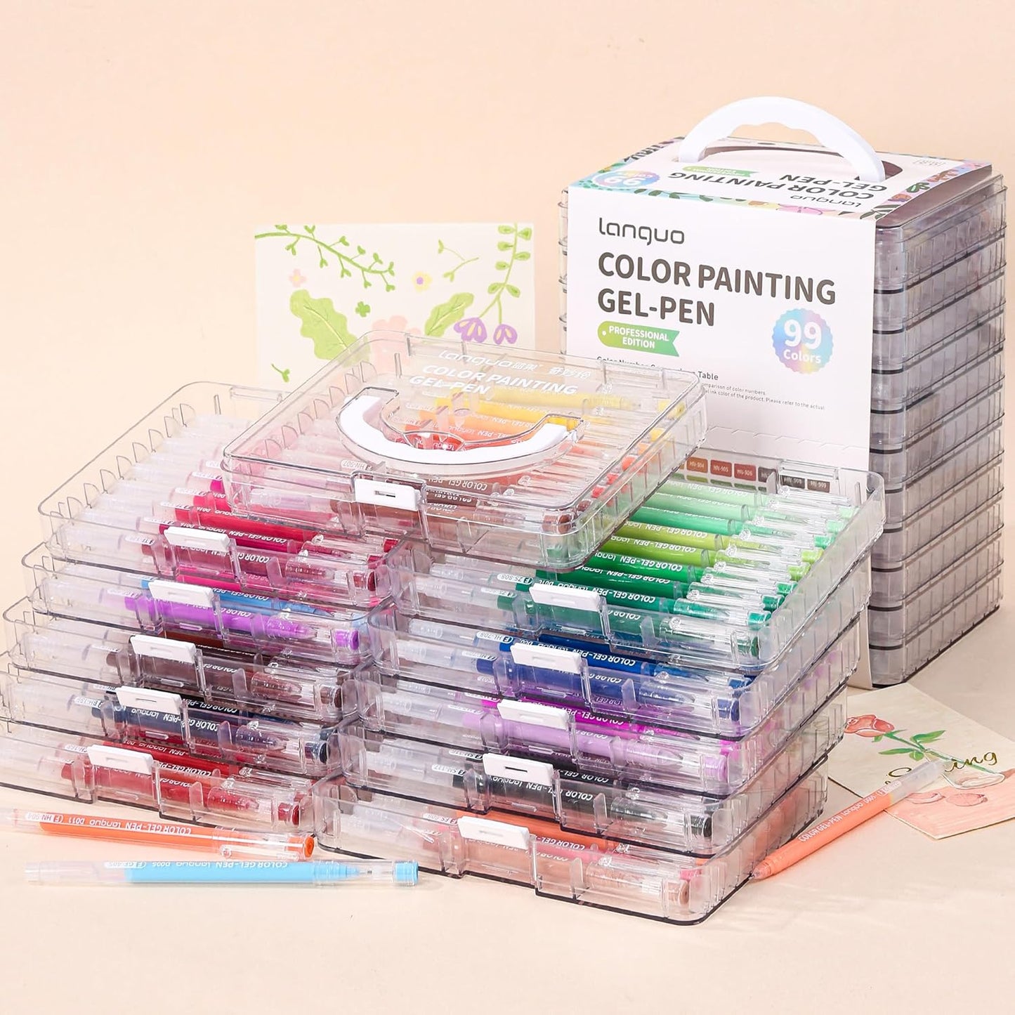 Gel Pens for Adult Coloring Books, 99 Colors Set Gel Colored Pens Marker, Perfect Gel Pens for Adult Drawing Doodling Journaling, Art Supplies and DIY Crafts