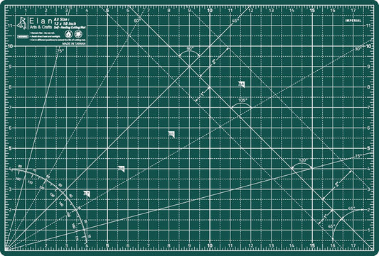 Elan Cutting Mat A3 Green, Self Healing Cutting Mat 12x18 Inch, 5-Ply Craft Board Green, Hobby Board for Crafts 12x18 Inch