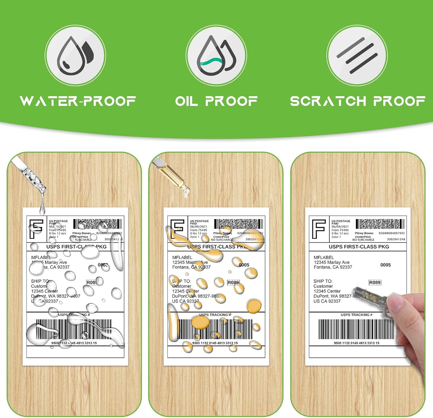 MFLABEL® 4x6 Direct Thermal Shipping Labels - 4 Rolls of 450 Labels/Roll, Compatible with Zebra 2844/ZP450/ZP500/ZP505, USPS/FedEx/UPS/Amazon Shipping, Smudge-Resistant & Permanent Adhesive
