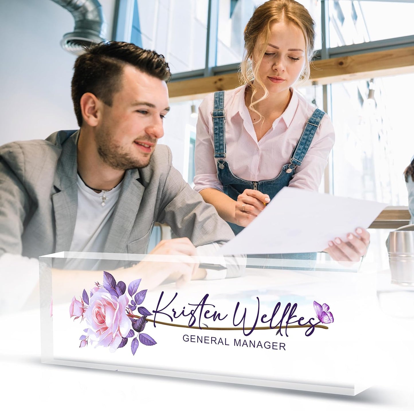 Custom Name Plate for Desk, Desk Name Plate Personalized Office Desk Decor for Women and Men, Employee Appreciation Gifts Office Gifts for Boss, Manager, Teacher, Nurse